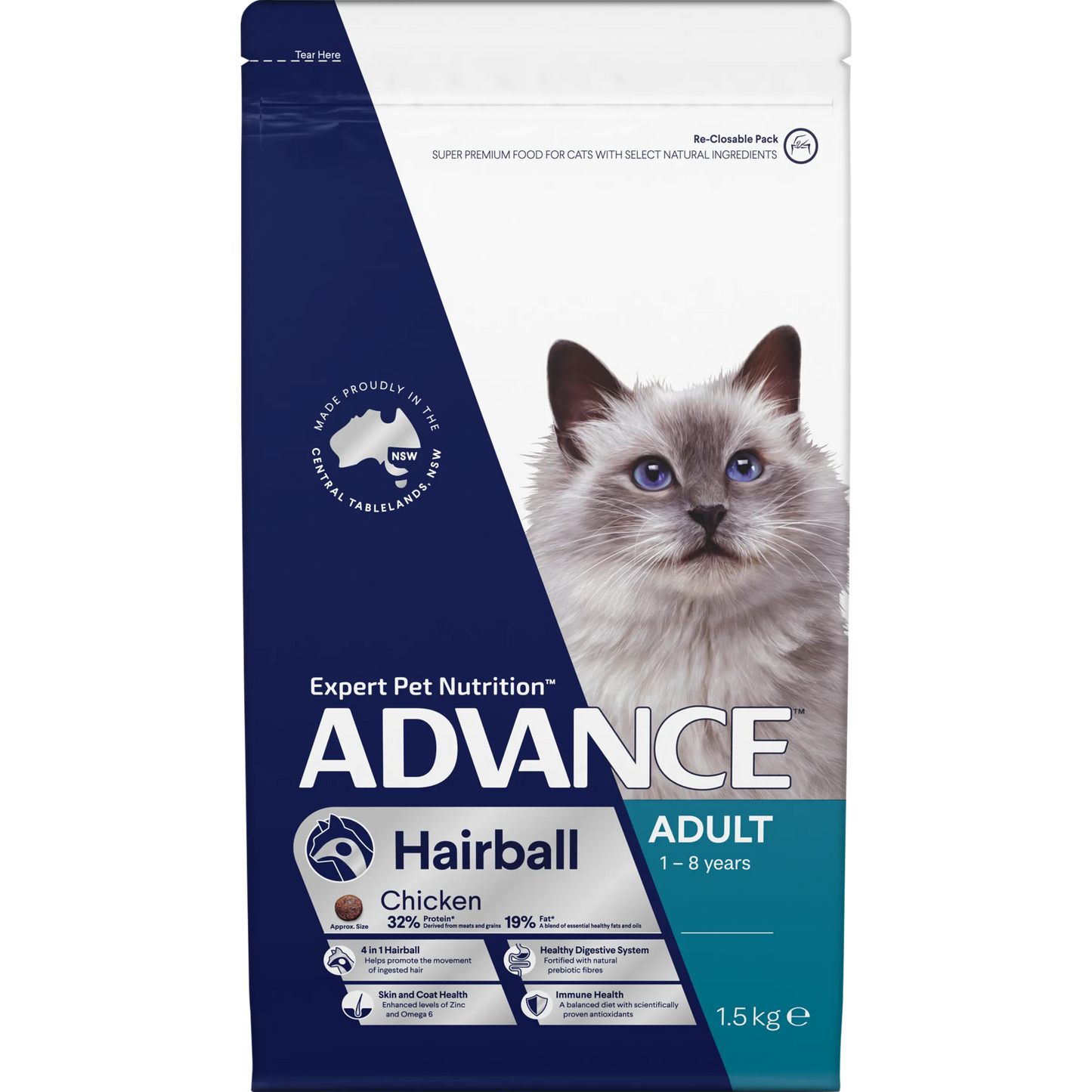 Advance – Adult Cat (1-8 years) – Hairball - Chicken