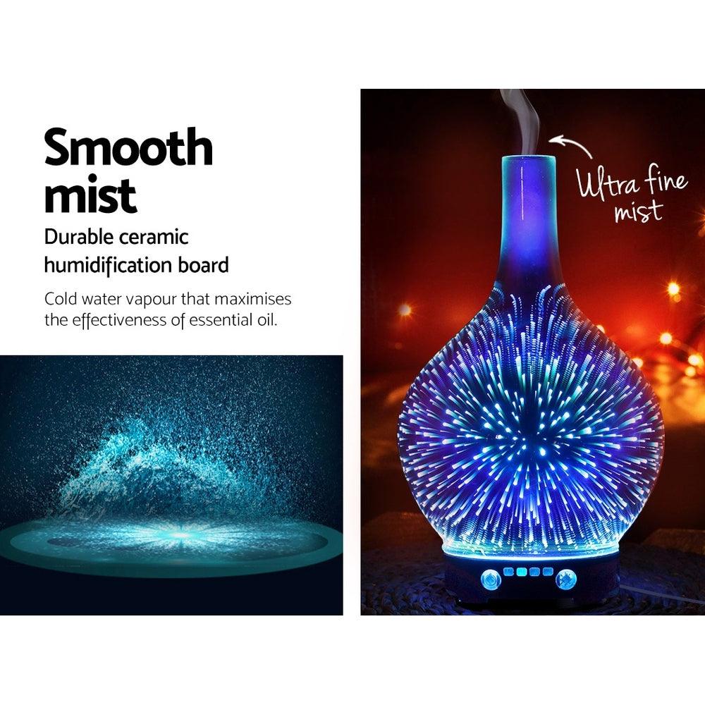 Devanti Aroma Diffuser Aromatherapy 3D Glass 100ml - Mega Pet Store