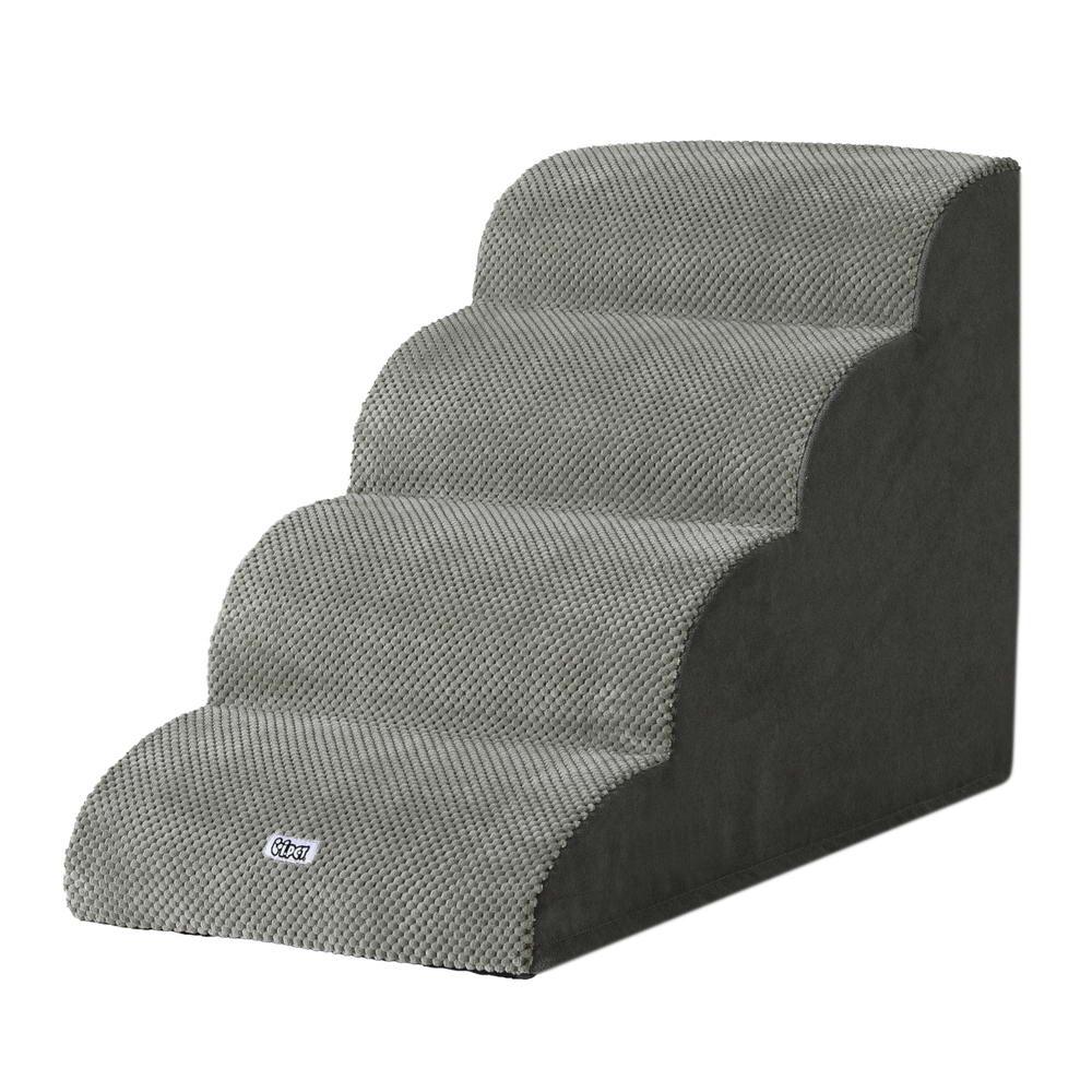 i.Pet Dog Ramp Steps Foam 4 Tier Pet Stairs For Bed Sofa Car Portable Indoor - Mega Pet Store