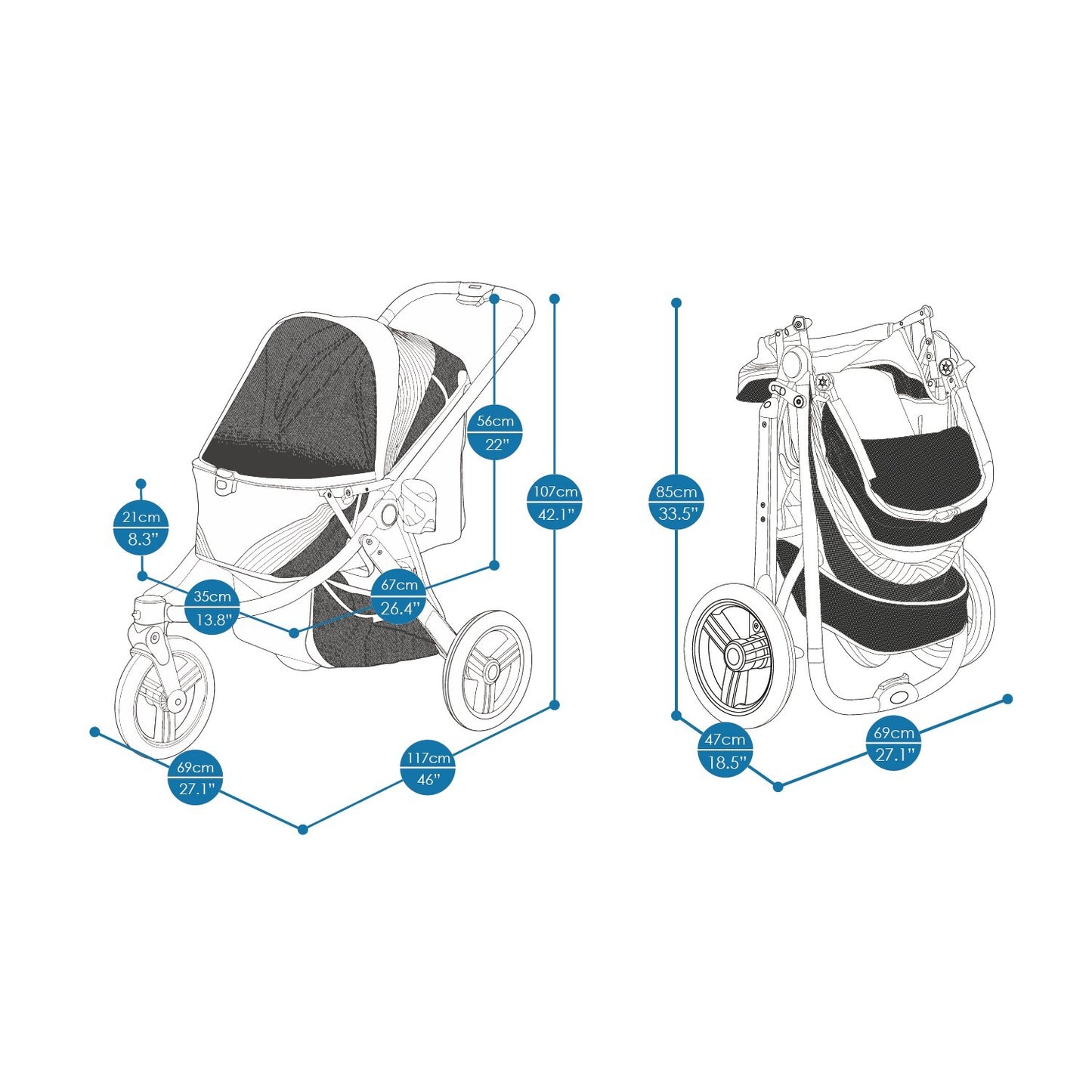Ibiyaya The Beast Pet Jogging Stroller