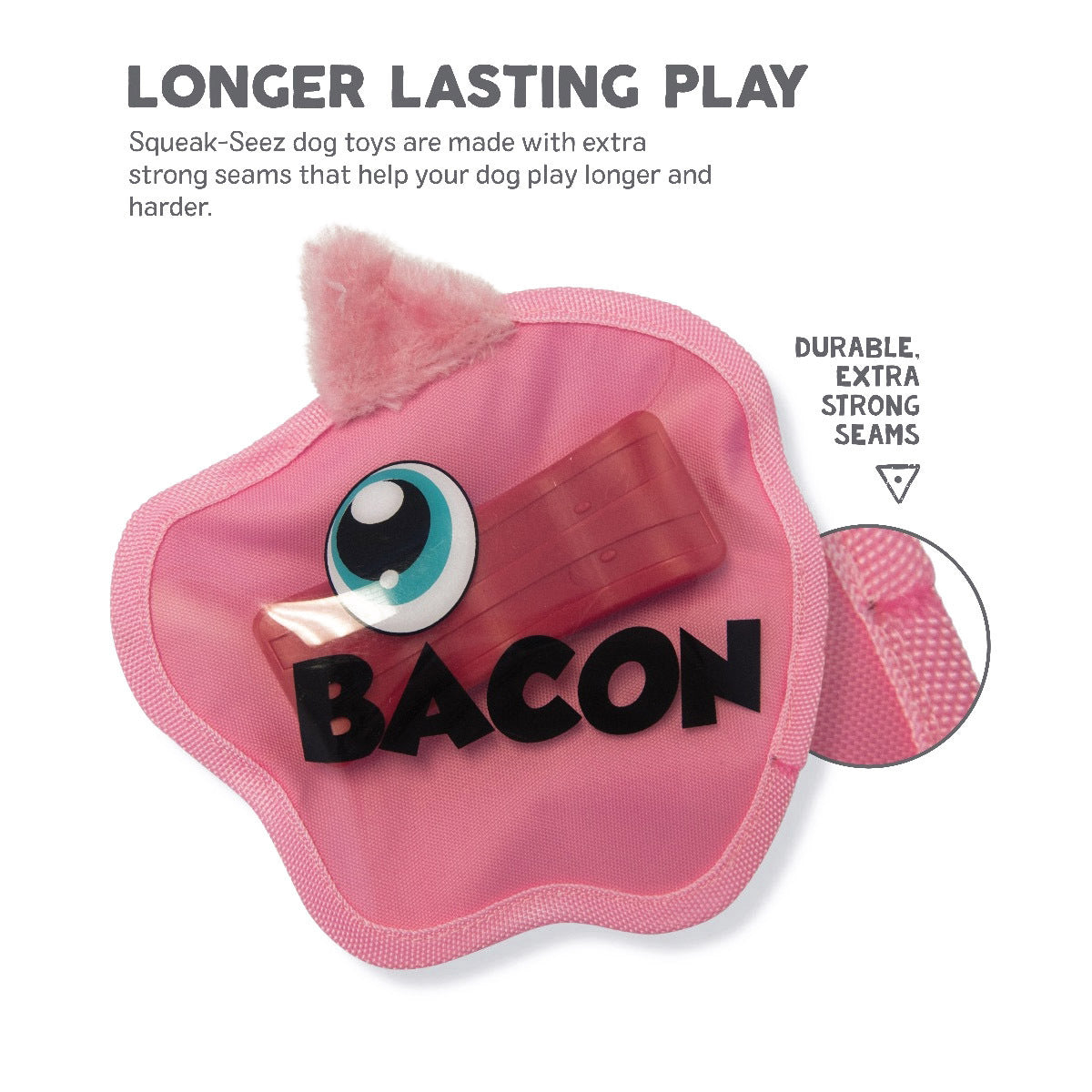 Outward Hound Squeak-Seez Pig Squeaker Dog Toy - Medium