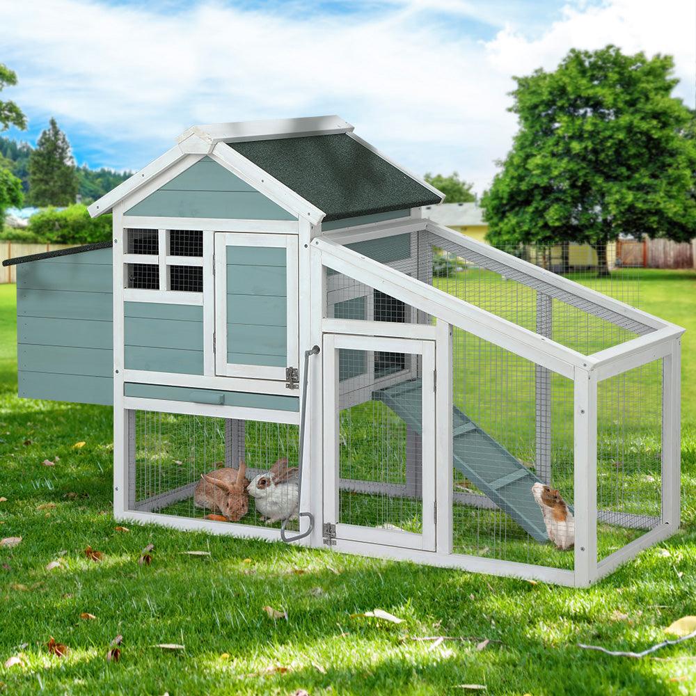 i.Pet Chicken Coop Rabbit Hutch 150cm x 60cm x 93cm Large House Run Cage Wooden Outdoor Bunny - Mega Pet Store