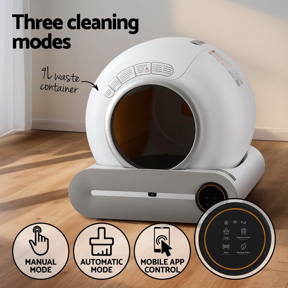 i.Pet Automatic Cat Litter Box Self-Cleaning Large Smart Toilet Tray App Control 9L - Mega Pet Store