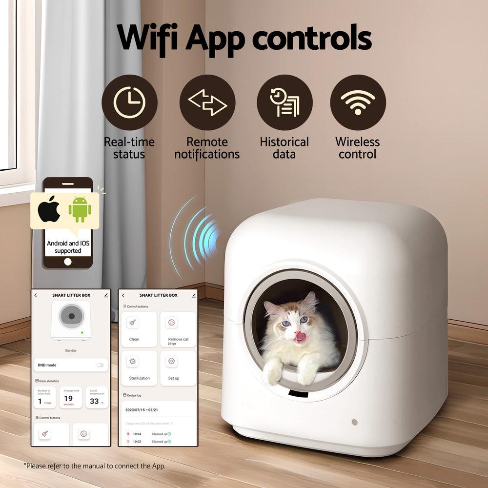 i.Pet Automatic Cat Litter Box Self-Cleaning Smart Large Toilet Tray App Control - Mega Pet Store