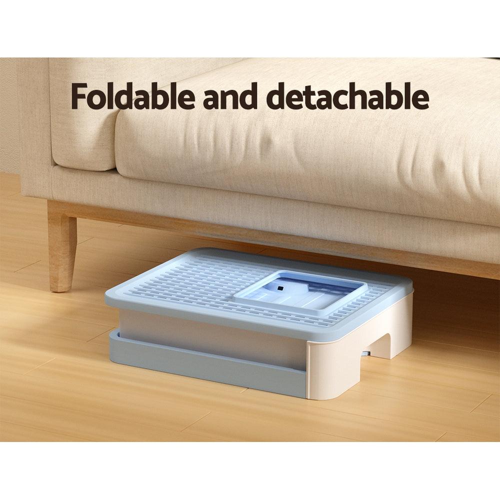 i.Pet Cat Litter Box Large Tray Kitty Toilet Enclosed Hooded Foldable Scoop Blue - Mega Pet Store