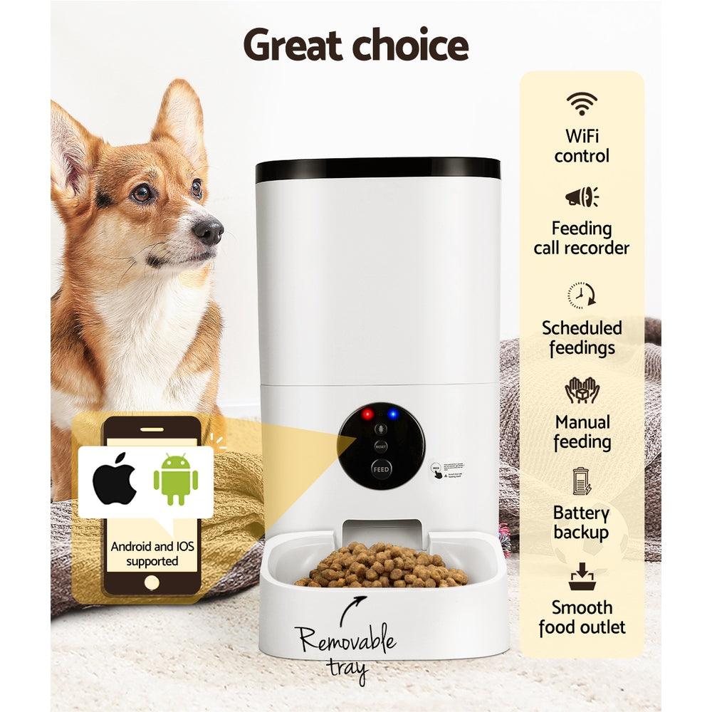 i.Pet Automatic Pet Feeder 6L Wifi Auto Dog Cat Smart Food Dispenser Timer - Mega Pet Store