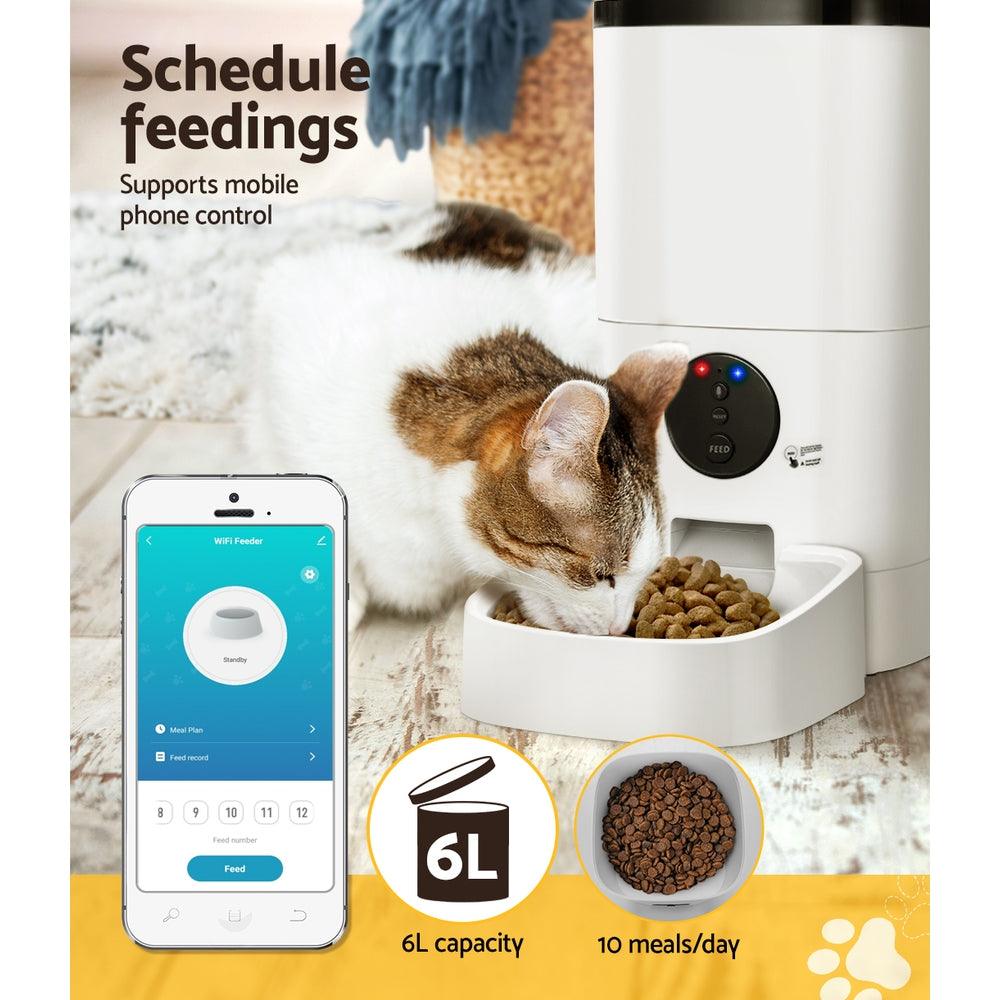 i.Pet Automatic Pet Feeder 6L Wifi Auto Dog Cat Smart Food Dispenser Timer - Mega Pet Store