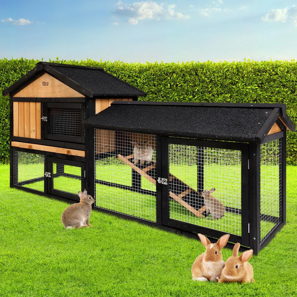 i.Pet Chicken Coop Rabbit Hutch 165cm x 43cm x 86cm Extra Large Run House Cage Wooden Outdoor - Mega Pet Store