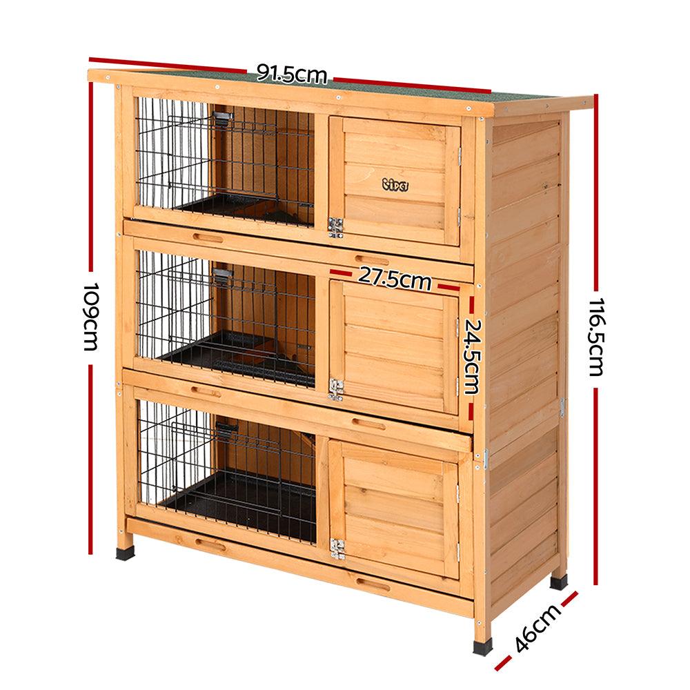 i.Pet Rabbit Hutch 91.5cm x 46cm x 116.5cm Chicken Coop Large House Cage Run Wooden Bunny Outdoor - Mega Pet Store