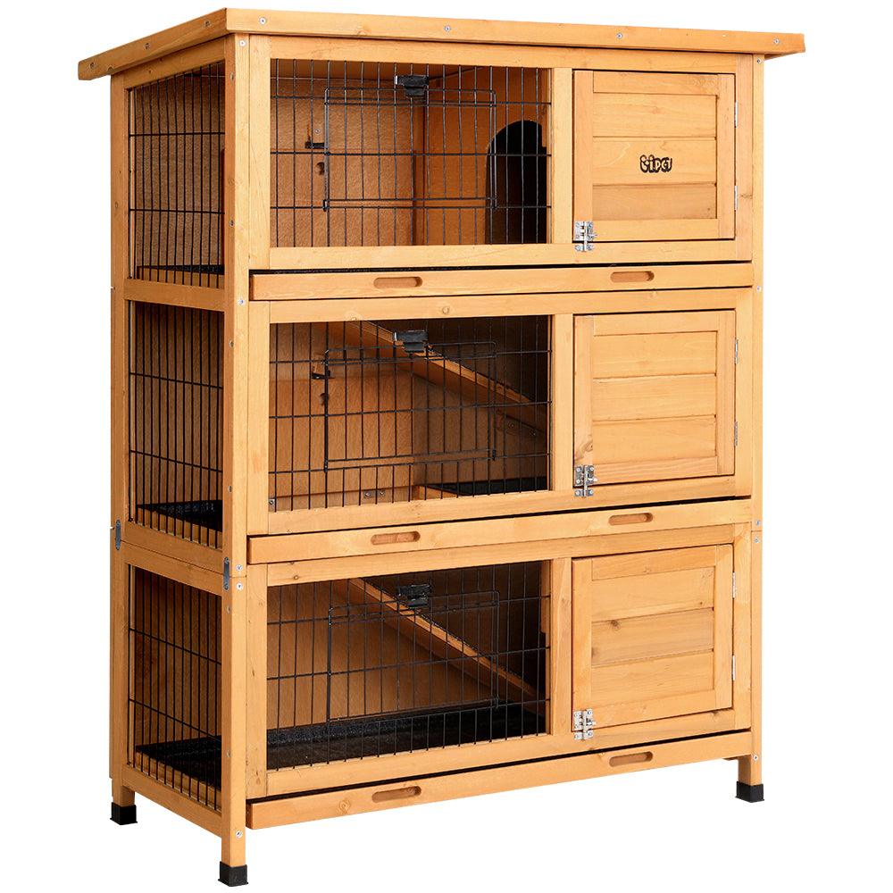 i.Pet Rabbit Hutch 91.5cm x 46cm x 116.5cm Chicken Coop Large House Cage Run Wooden Bunny Outdoor - Mega Pet Store