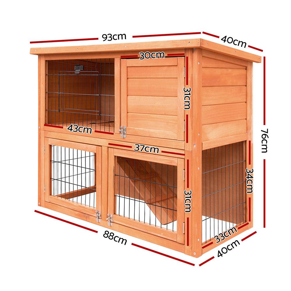 i.Pet Chicken Coop 88cm x 40cm x 76cm Rabbit Hutch Large House Run Wooden Cage Outdoor - Mega Pet Store