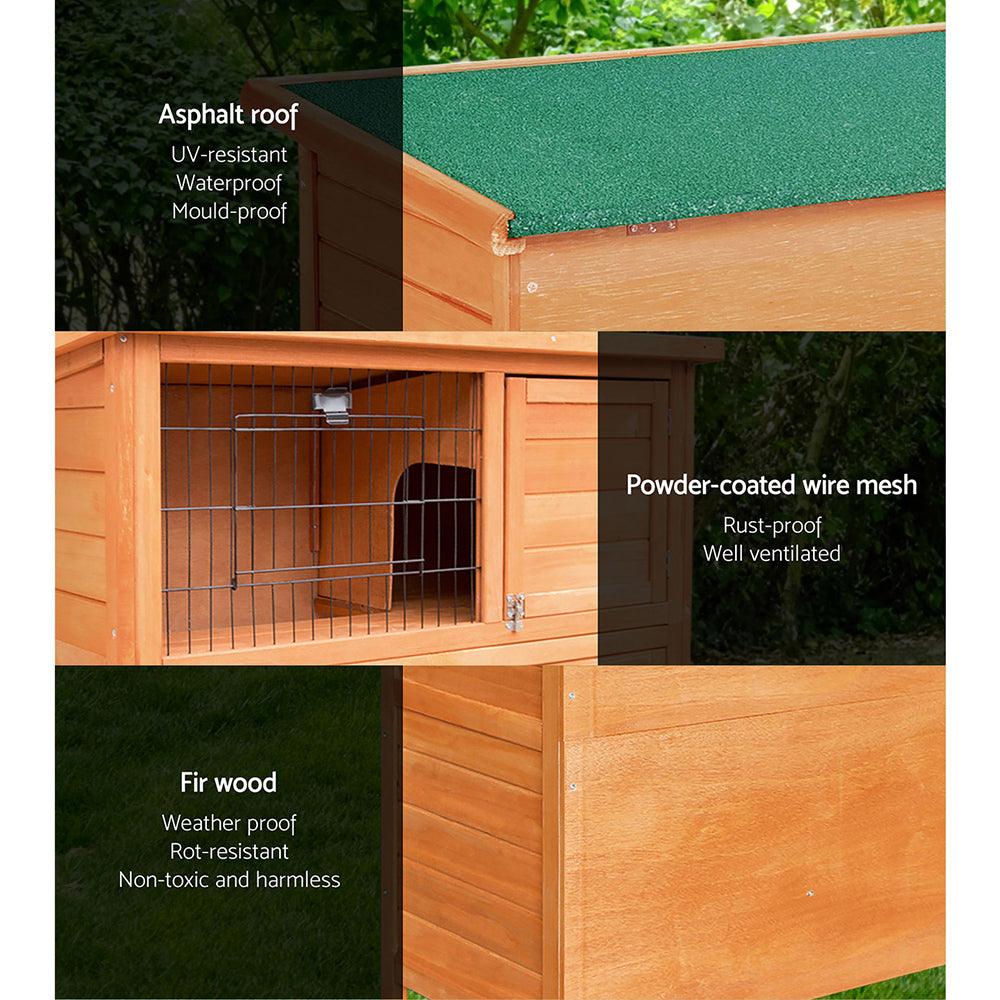 i.Pet Chicken Coop 88cm x 40cm x 76cm Rabbit Hutch Large House Run Wooden Cage Outdoor - Mega Pet Store