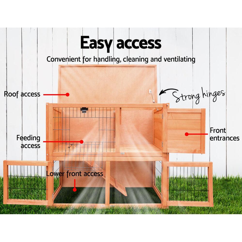 i.Pet Chicken Coop 88cm x 40cm x 76cm Rabbit Hutch Large House Run Wooden Cage Outdoor - Mega Pet Store