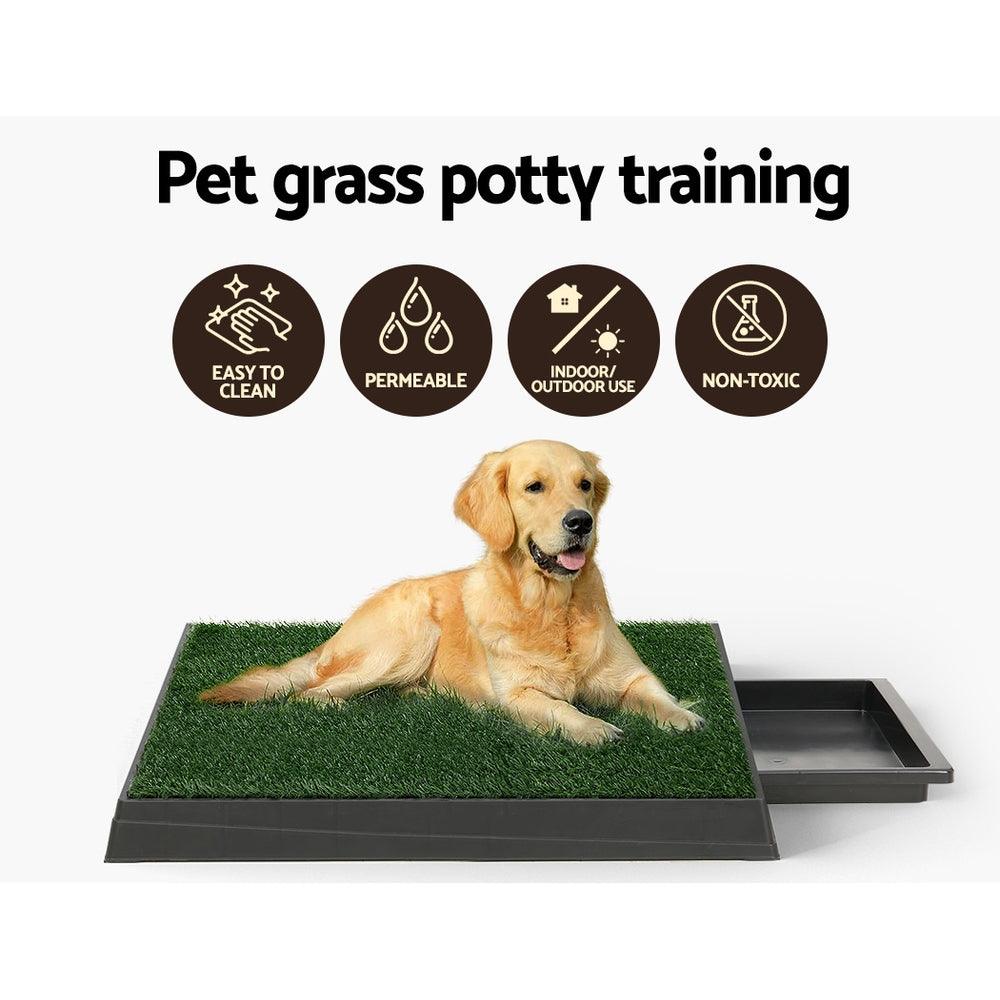 i.Pet Pet Training Pad Dog Potty Toilet Large Portable With Tray Grass 2 Mats - Mega Pet Store
