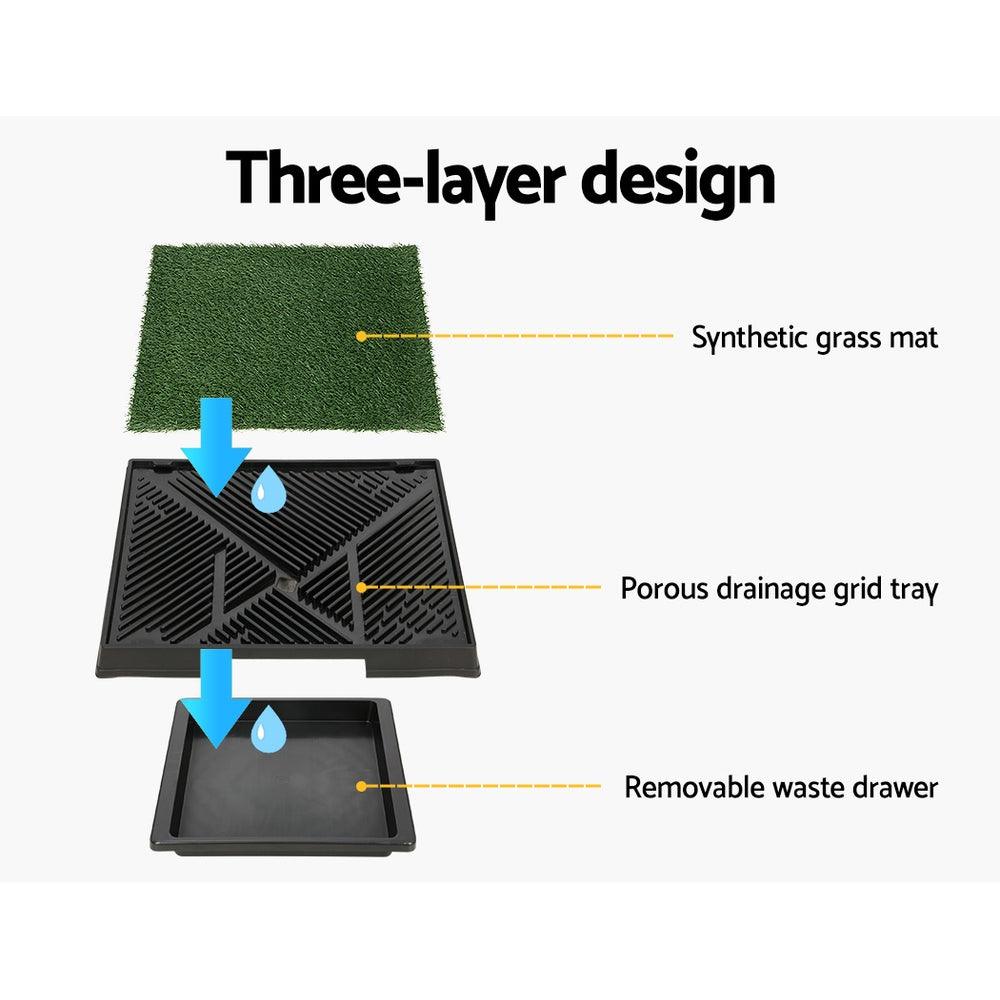 i.Pet Pet Training Pad Dog Potty Toilet Large Portable With Tray Grass 2 Mats - Mega Pet Store