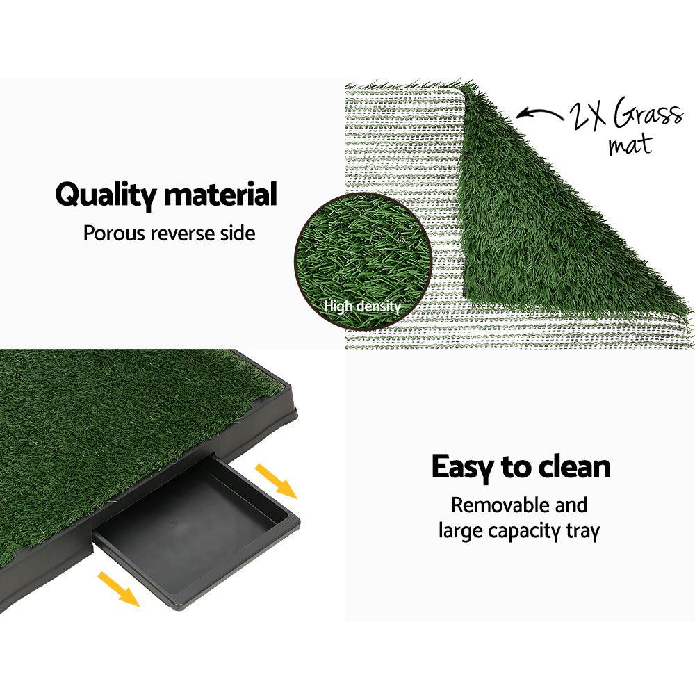 i.Pet Pet Training Pad Dog Potty Toilet Large Portable With Tray Grass 2 Mats - Mega Pet Store