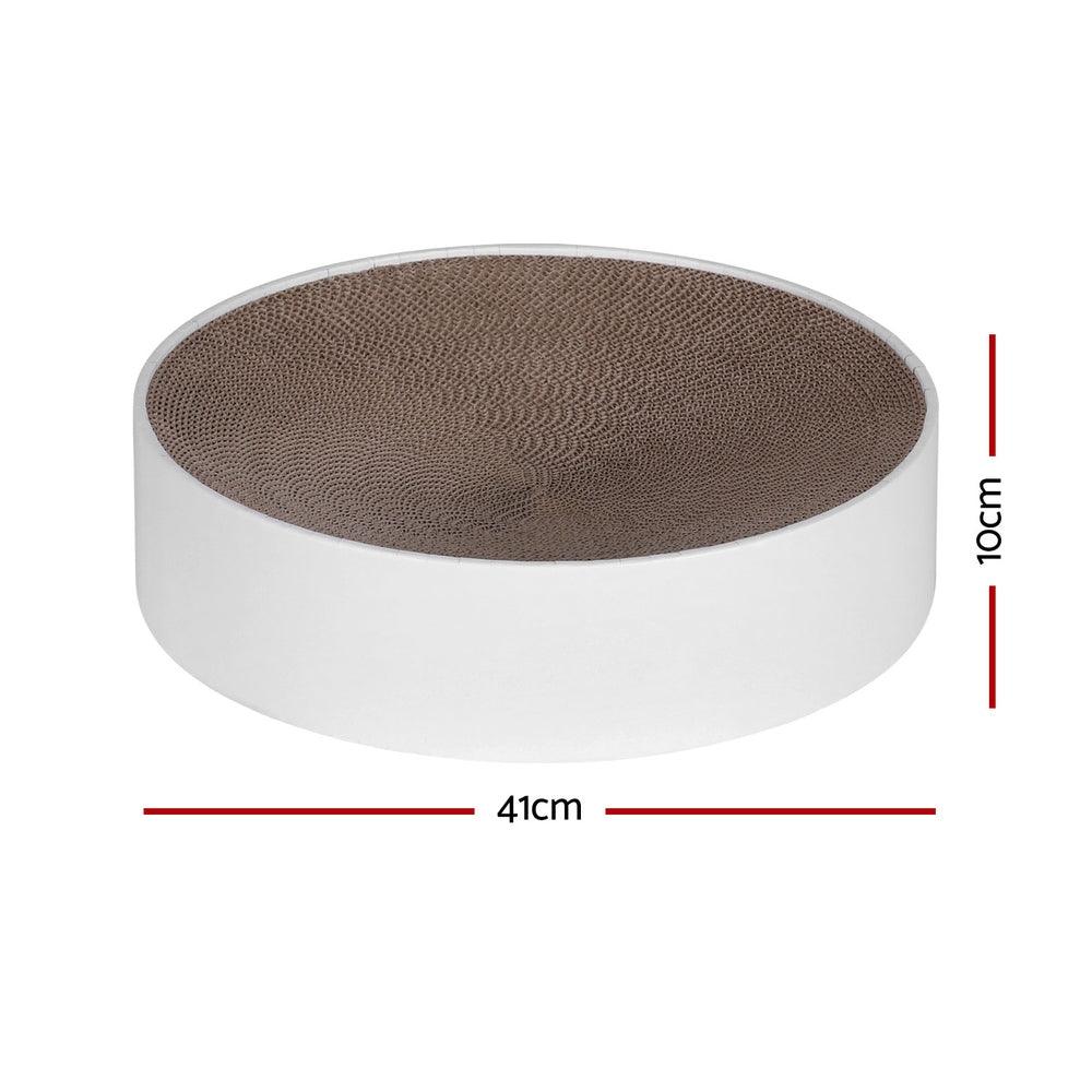 i.Pet Cat Scratching Board Scratcher Cardboard Kitten Indoor Round Bed Catnip - Mega Pet Store