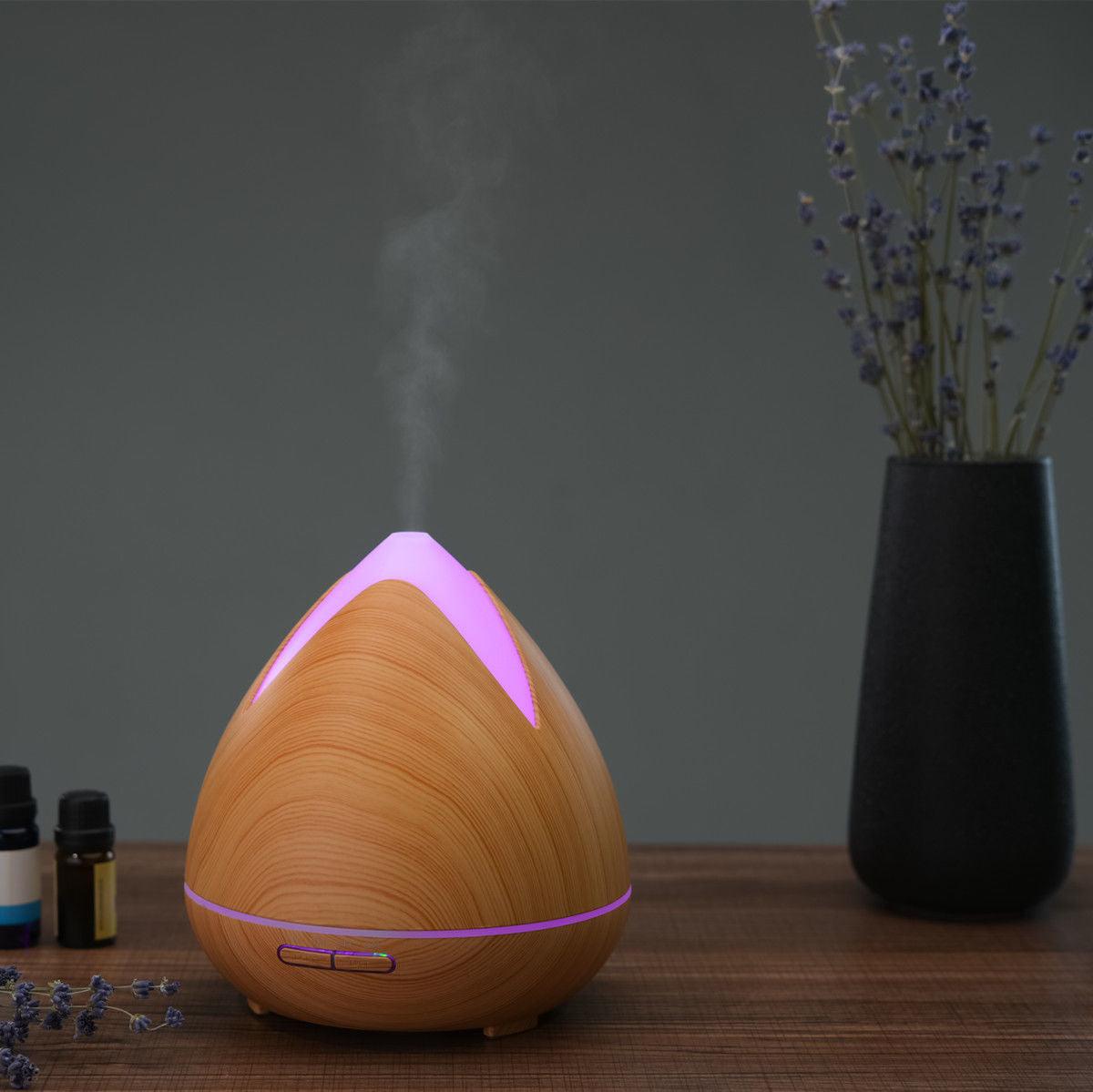 Essential Oils Ultrasonic Aromatherapy Diffuser Air Humidifier Purify 400ML - Light Wood - Mega Pet Store