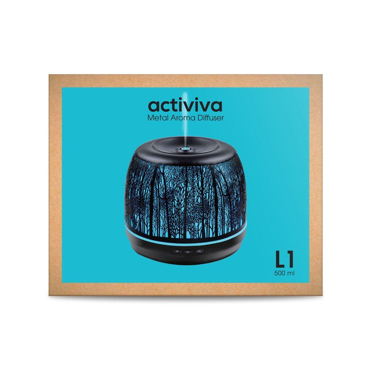 activiva 500ml Metal Essential Oil and Aroma Diffuser-Black - Mega Pet Store