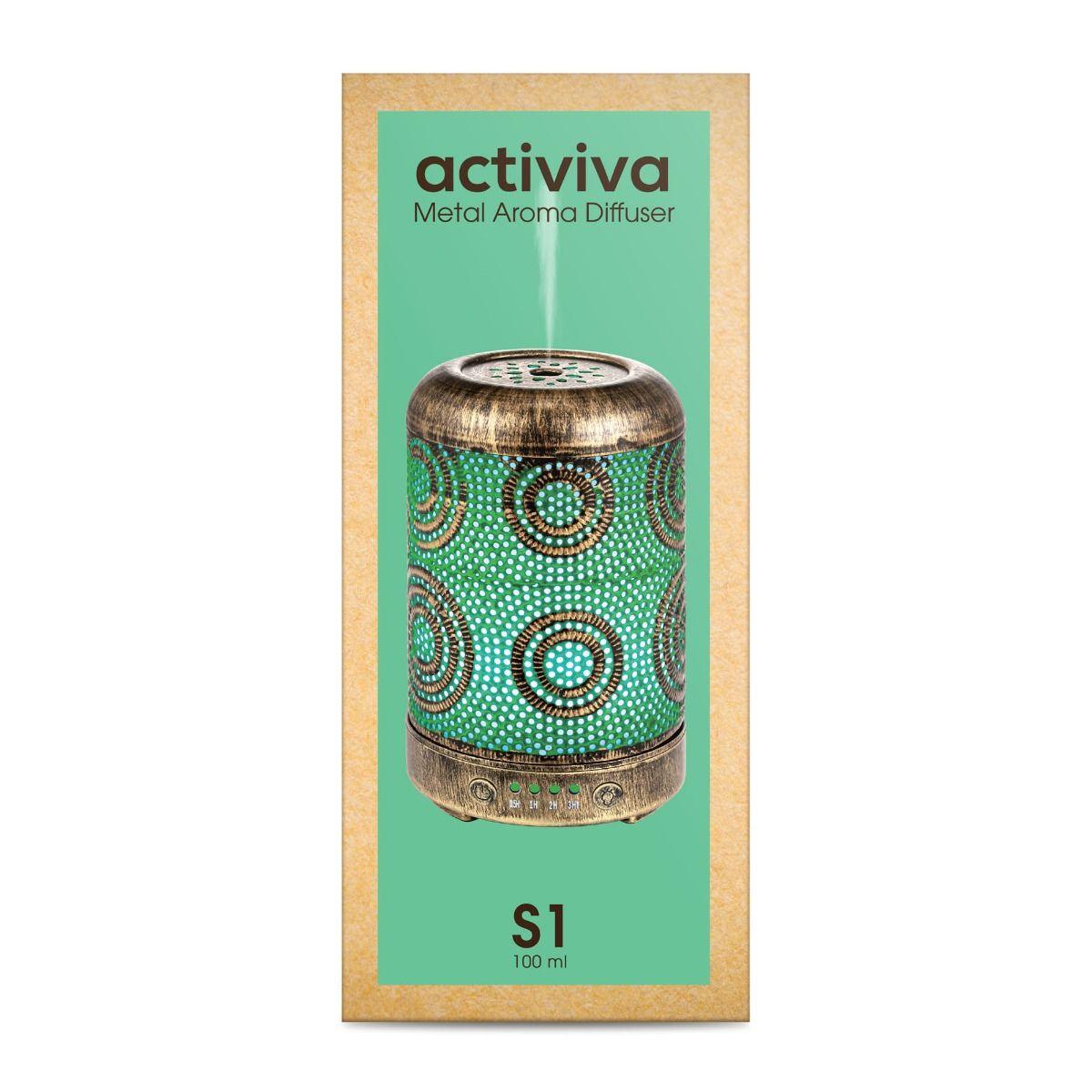 activiva 100ml Metal Essential Oil and Aroma Diffuser-Vintage Gold - Mega Pet Store