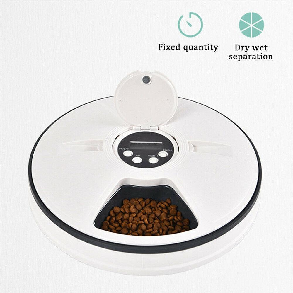 Auto LCD Digital Dog Pet Feeder Dispenser Food Bowl Cat 6 Meal Automatic Program - Mega Pet Store