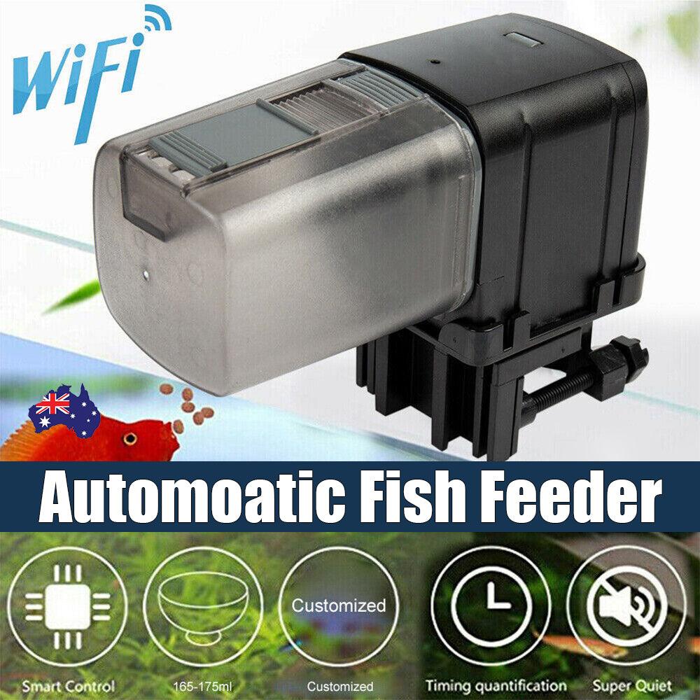 WiFi Automatic Fish Food Feeder Pet Feeding Aquarium Tank Pond Dispenser USB - Mega Pet Store