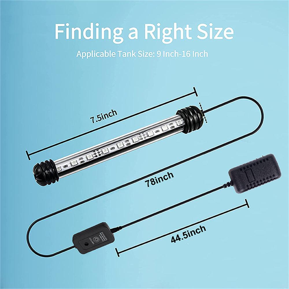 9LED Aquarium Fish Tank LED Light Bar Lamp 18cm Pool Submersible Waterproof Cool White - Mega Pet Store