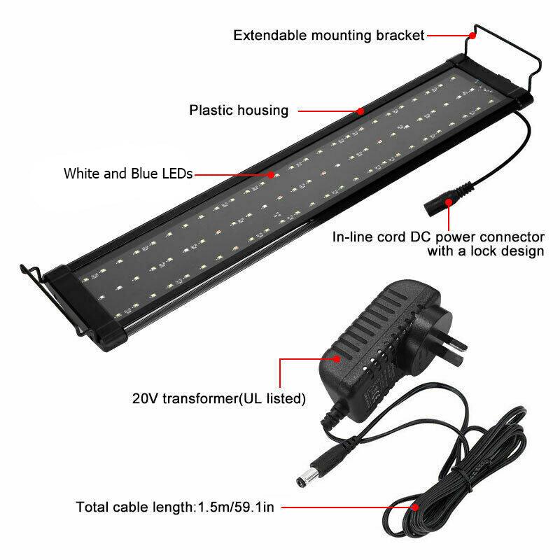 60cm Aquarium Light Lighting Full Spectrum Aqua Plant Fish Tank Bar LED Lamp - Mega Pet Store