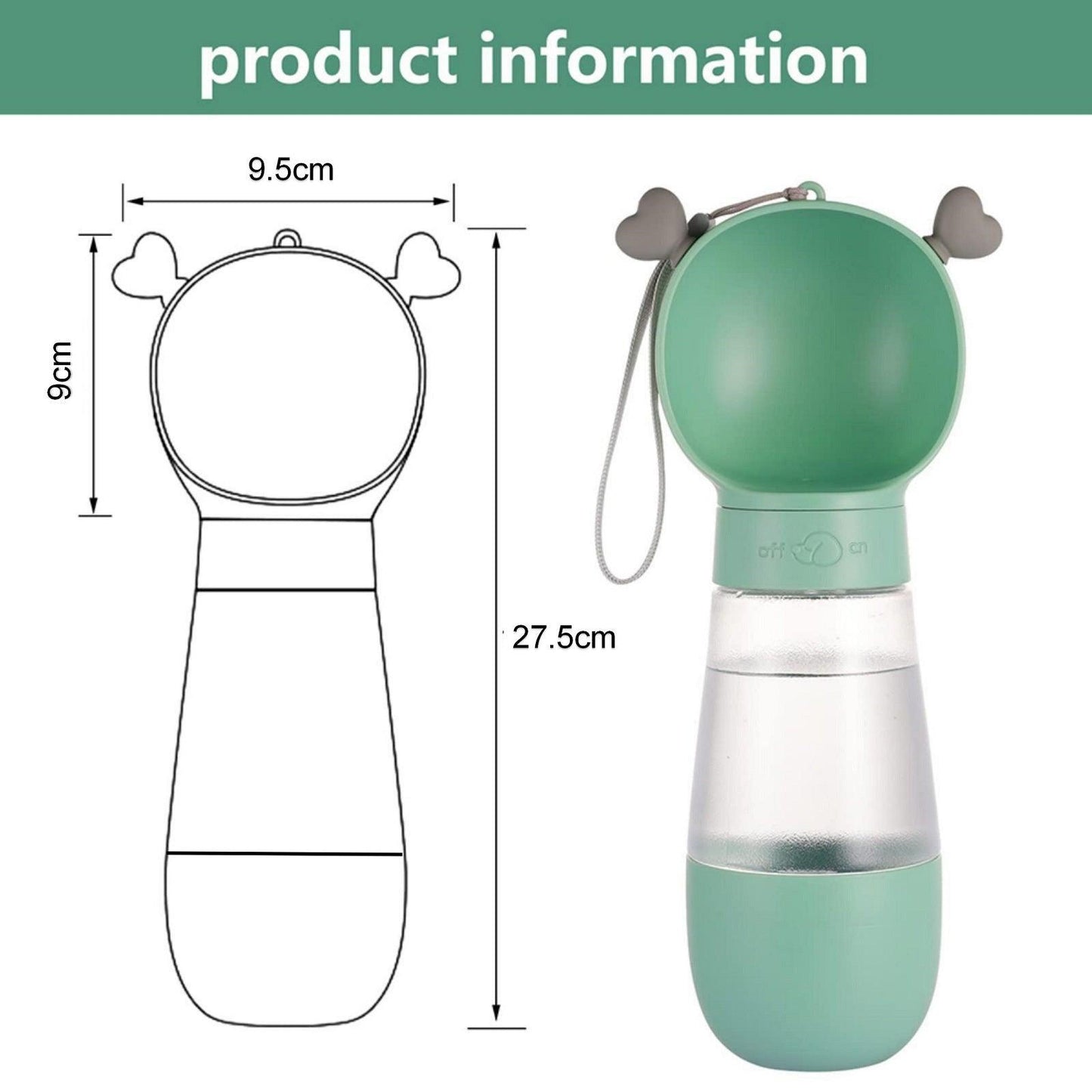Portable Dog Water Bottle with Food Container Leak Proof Dog Water Dispenser(Pink) - Mega Pet Store