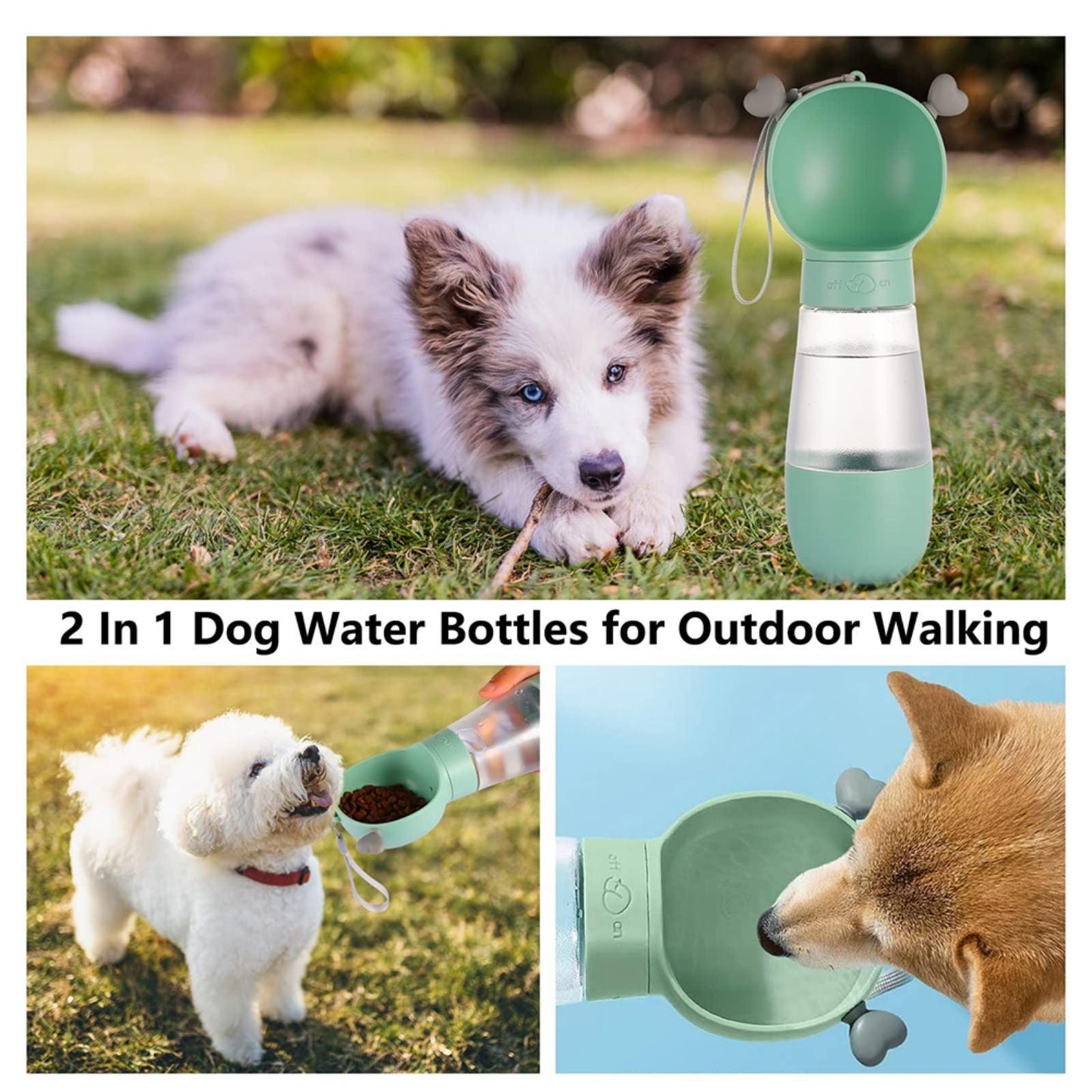 Portable Dog Water Bottle with Food Container Leak Proof Dog Water Dispenser(Pink) - Mega Pet Store