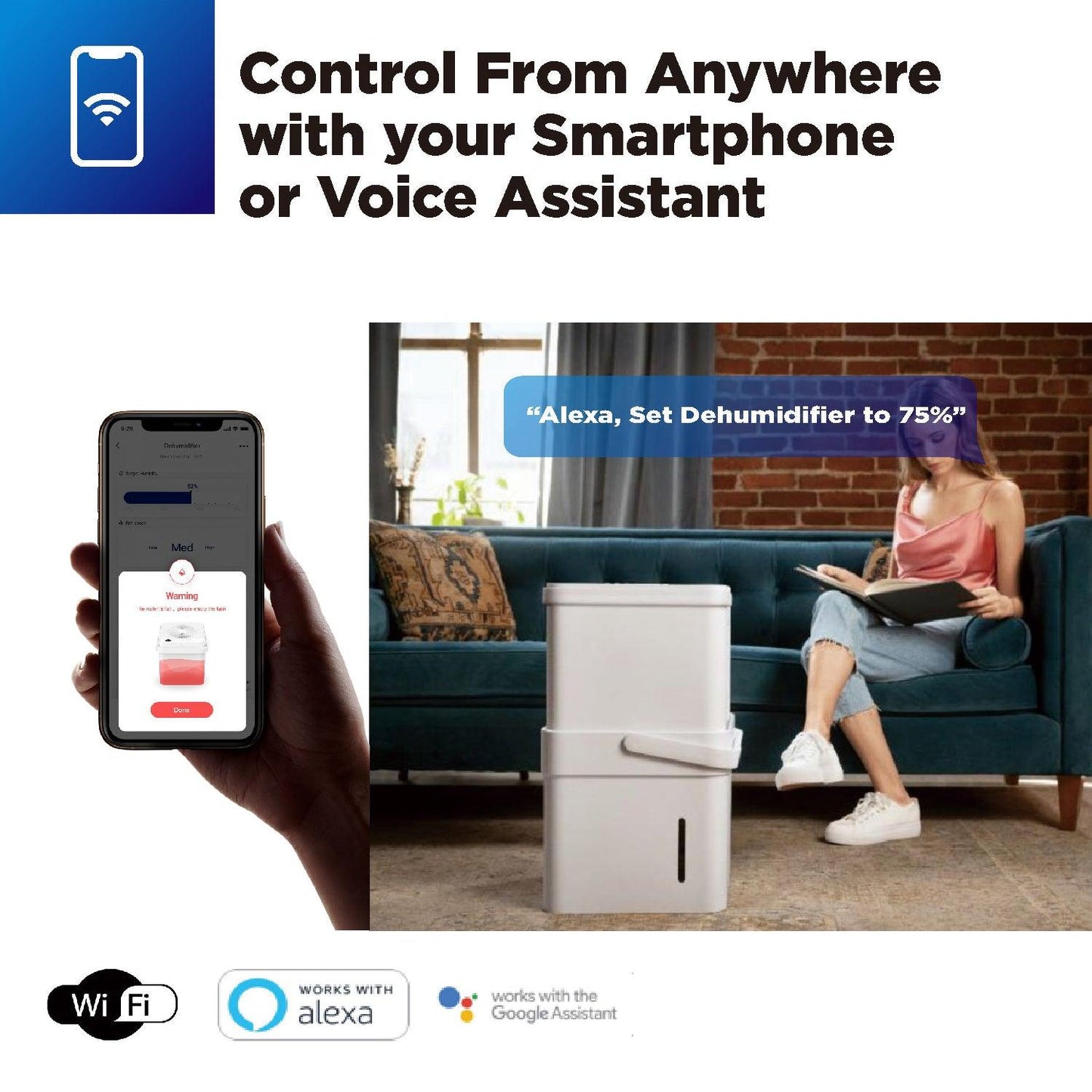 Midea Cube dehumidifier with smart wi-fi, 12L tank for up to 20L per day dehumidification MDDM20 - Mega Pet Store