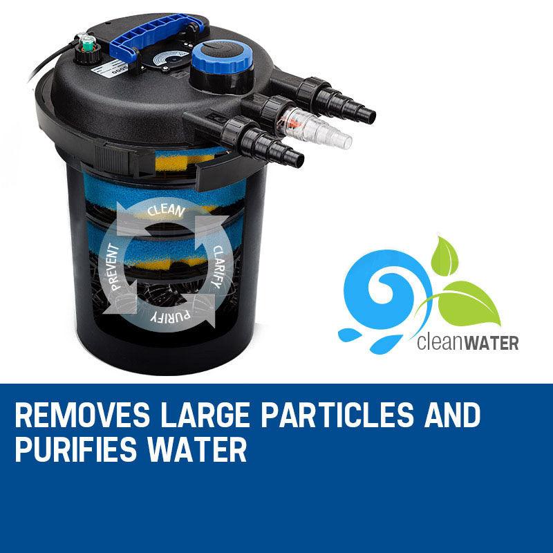 PROTEGE Aquarium External Canister Filter Aqua Fish Tank Pond Water UV Light 10000 L/H - Mega Pet Store