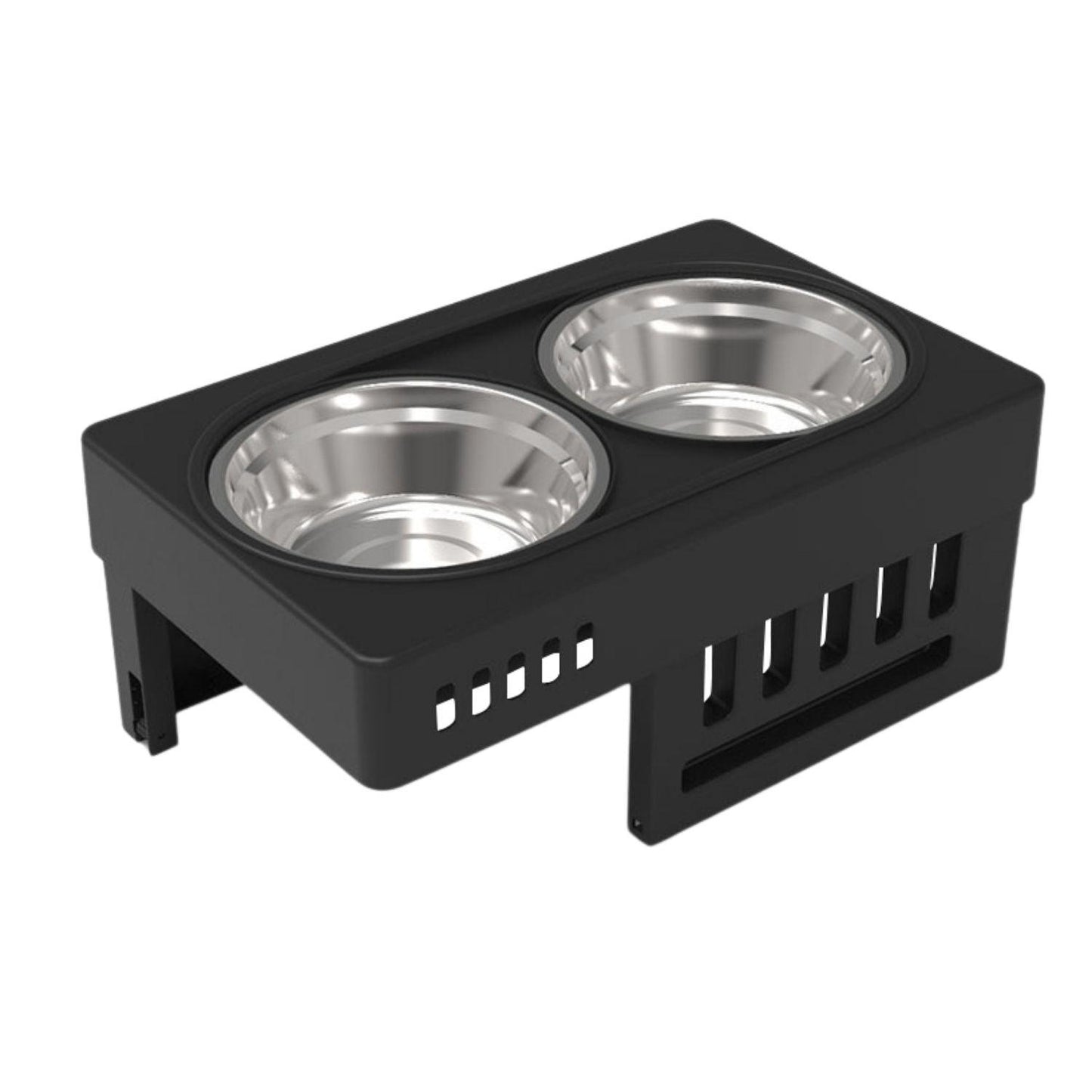 FLOOFI Elevated Raised Pet Feeder with Double Bowl (Black) - Mega Pet Store