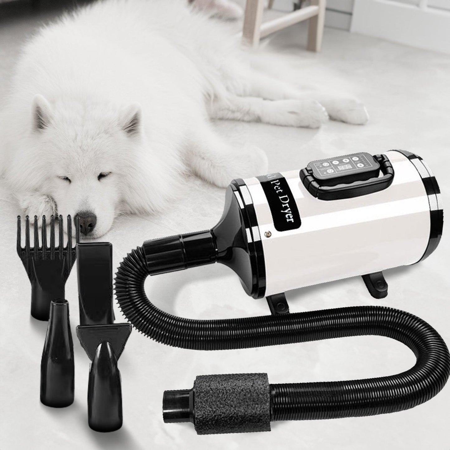 Floofi Pet Hair Dryer LCD (White) FI-PHD-113-DY - Mega Pet Store