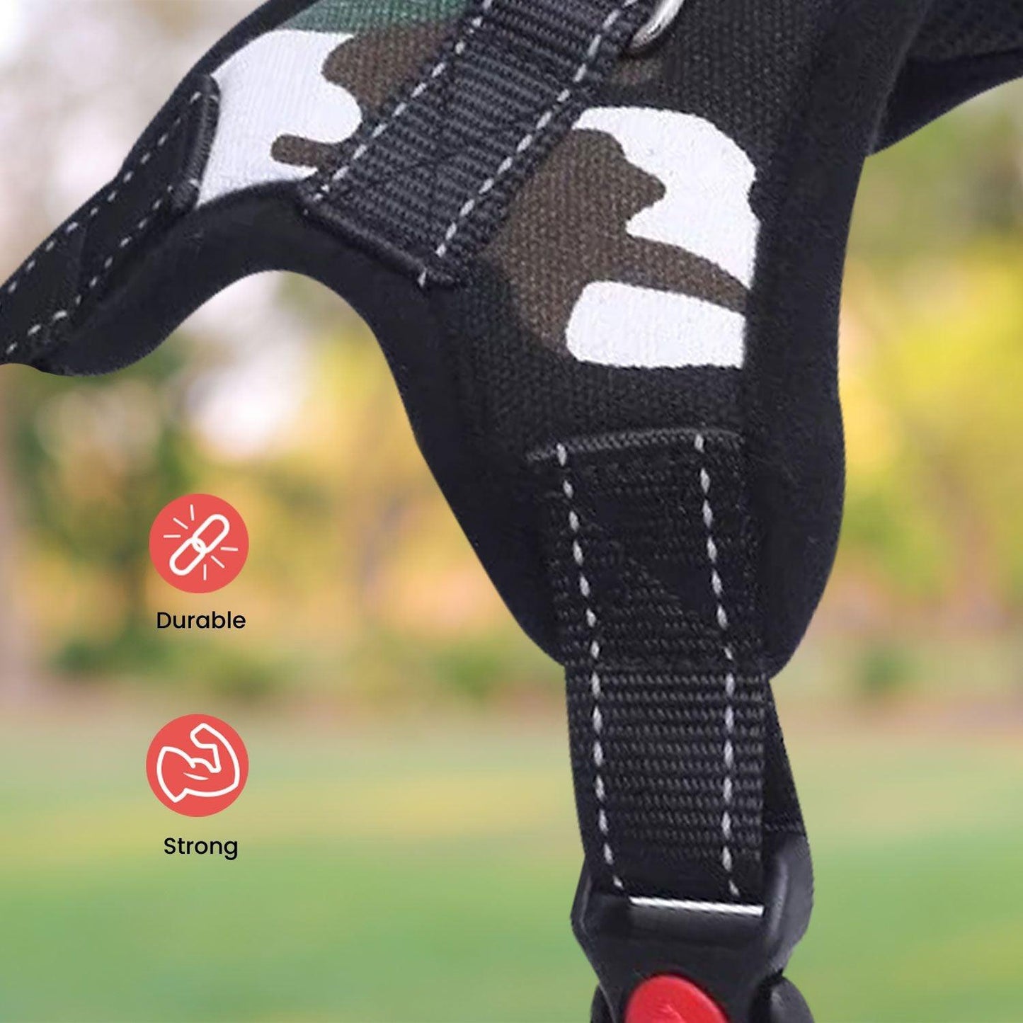 FLOOFI Dog Harness XL Size (Army Green & White) - Mega Pet Store