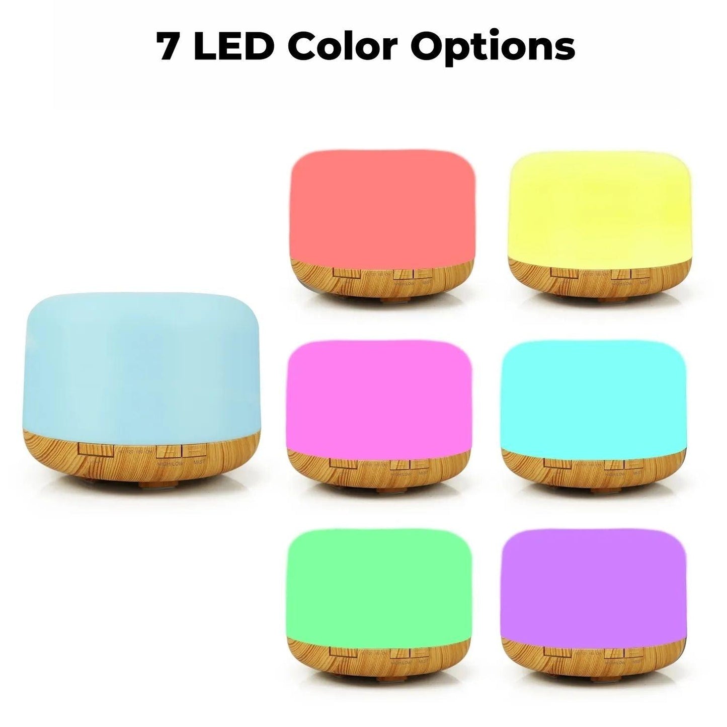 GOMINIMO 5 in1 LED Aromatherapy Essential Oil Diffuser 500ml (Wood Base) - Mega Pet Store