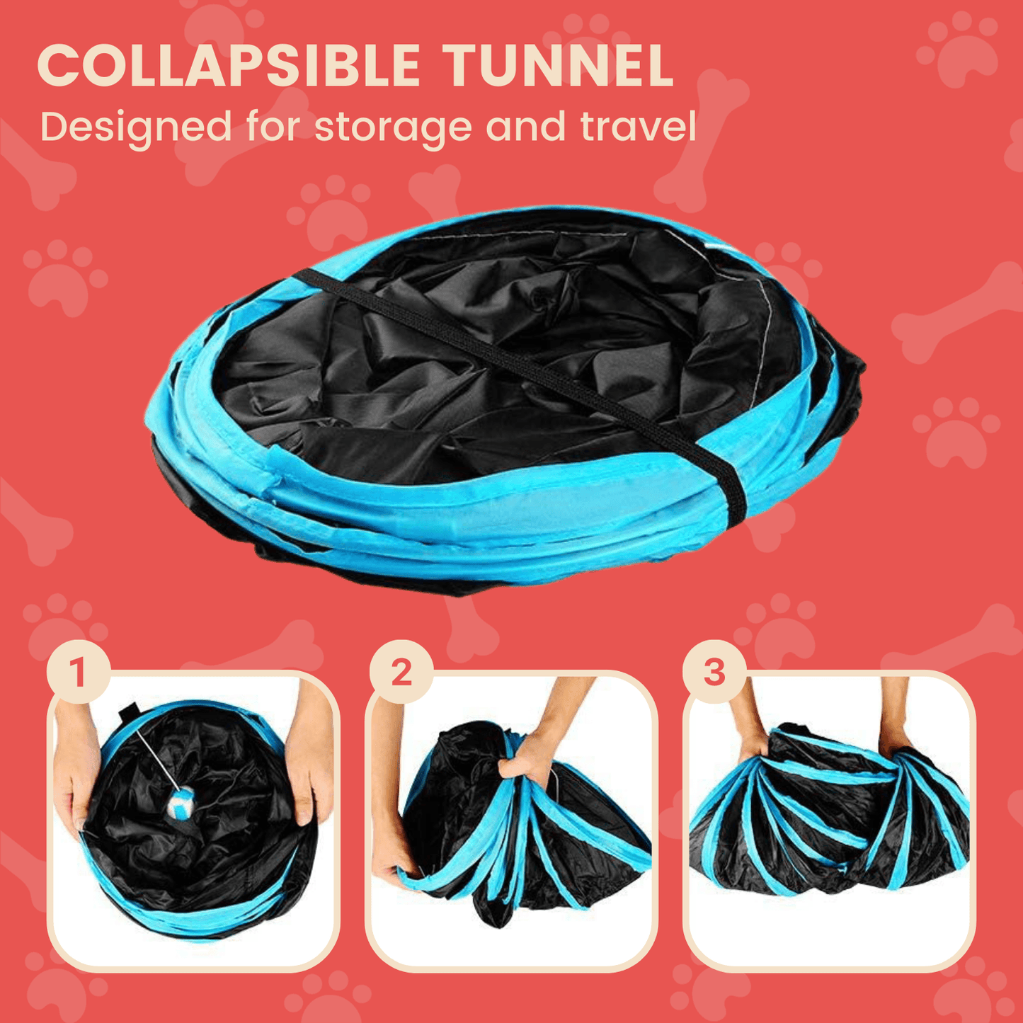 Floofi 4 Holes Cat Tunnel (White) - PT-CT-120-QQQ - Mega Pet Store