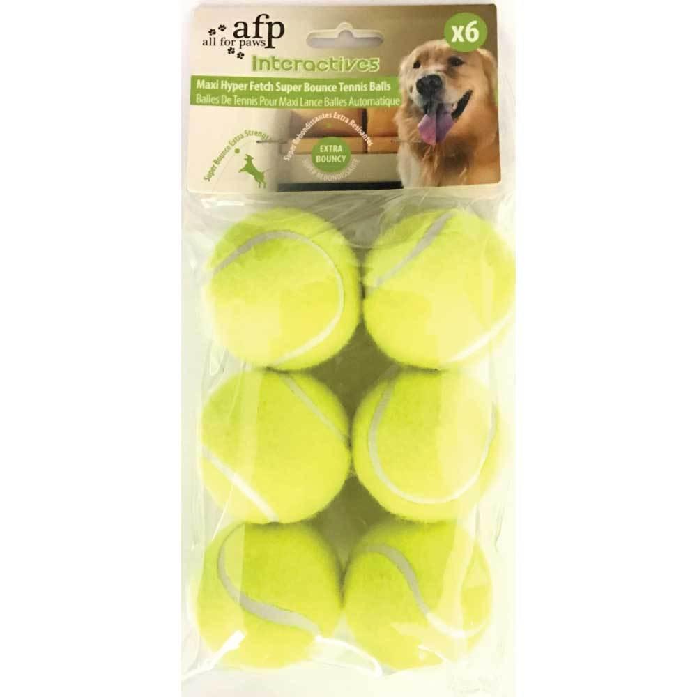 6 Pack Extra Bouncy Dog Fetch Balls AFP Hyper Maxi Super Bounce Tennis Ball Toy - Mega Pet Store