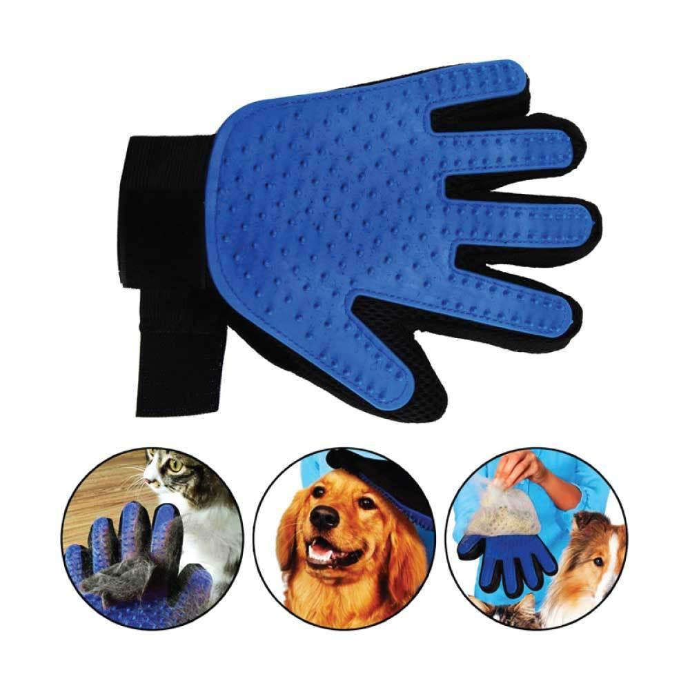 2in1 Pet Deshedding and Massage Glove - Dog or Cat Hair Grooming Right Hand Mitt - Mega Pet Store