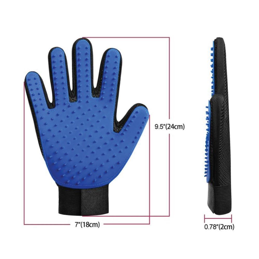 2in1 Pet Deshedding and Massage Glove - Dog or Cat Hair Grooming Right Hand Mitt - Mega Pet Store