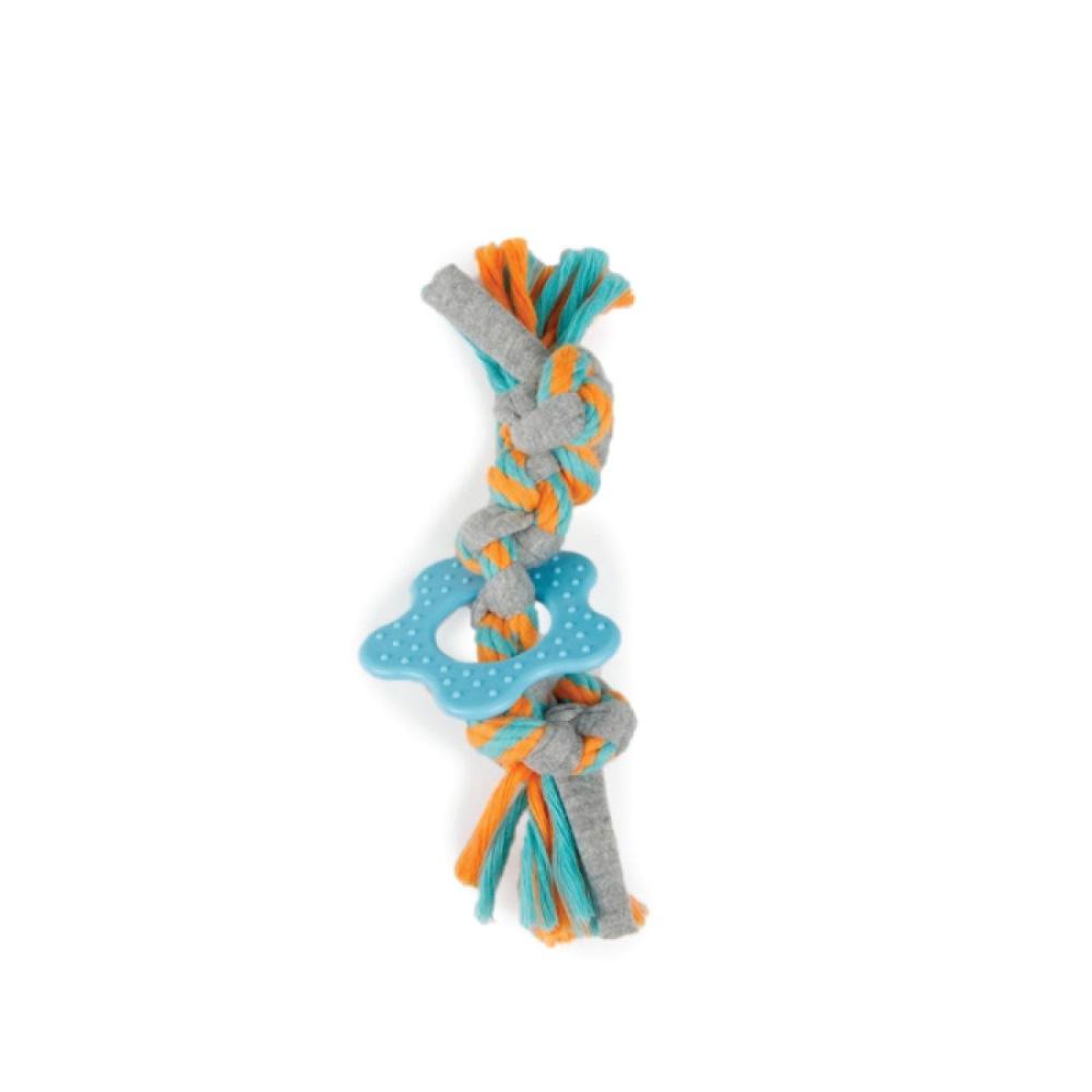 Puppy Multi Chew Rope Ring Toy - Dog Knotted Braided Cotton Teething Play AFP - Mega Pet Store
