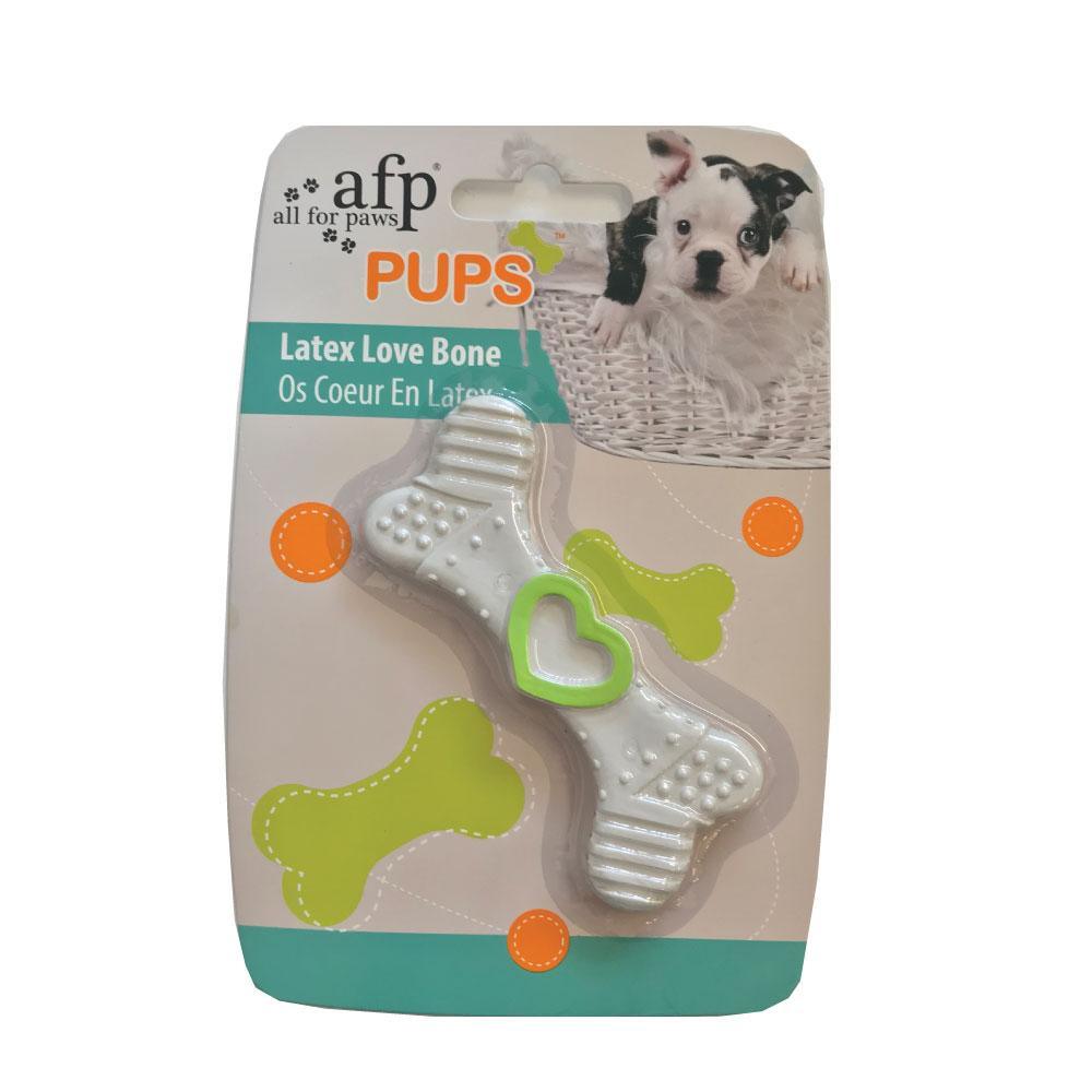 Puppy Chew Bone - Latex Teething Biting + Chewing Dog White Toy AFP - Mega Pet Store