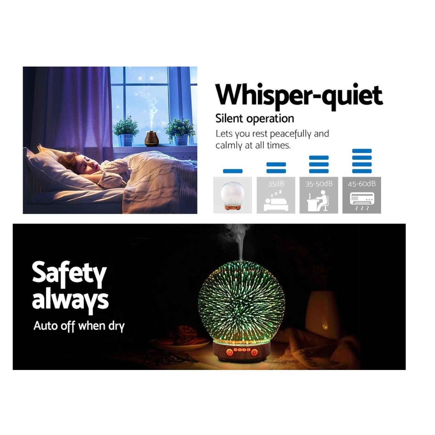 Essential Oil Aroma Diffuser - 100ml Mirror Ball 3D Fireworks Mist Humidifier - Mega Pet Store
