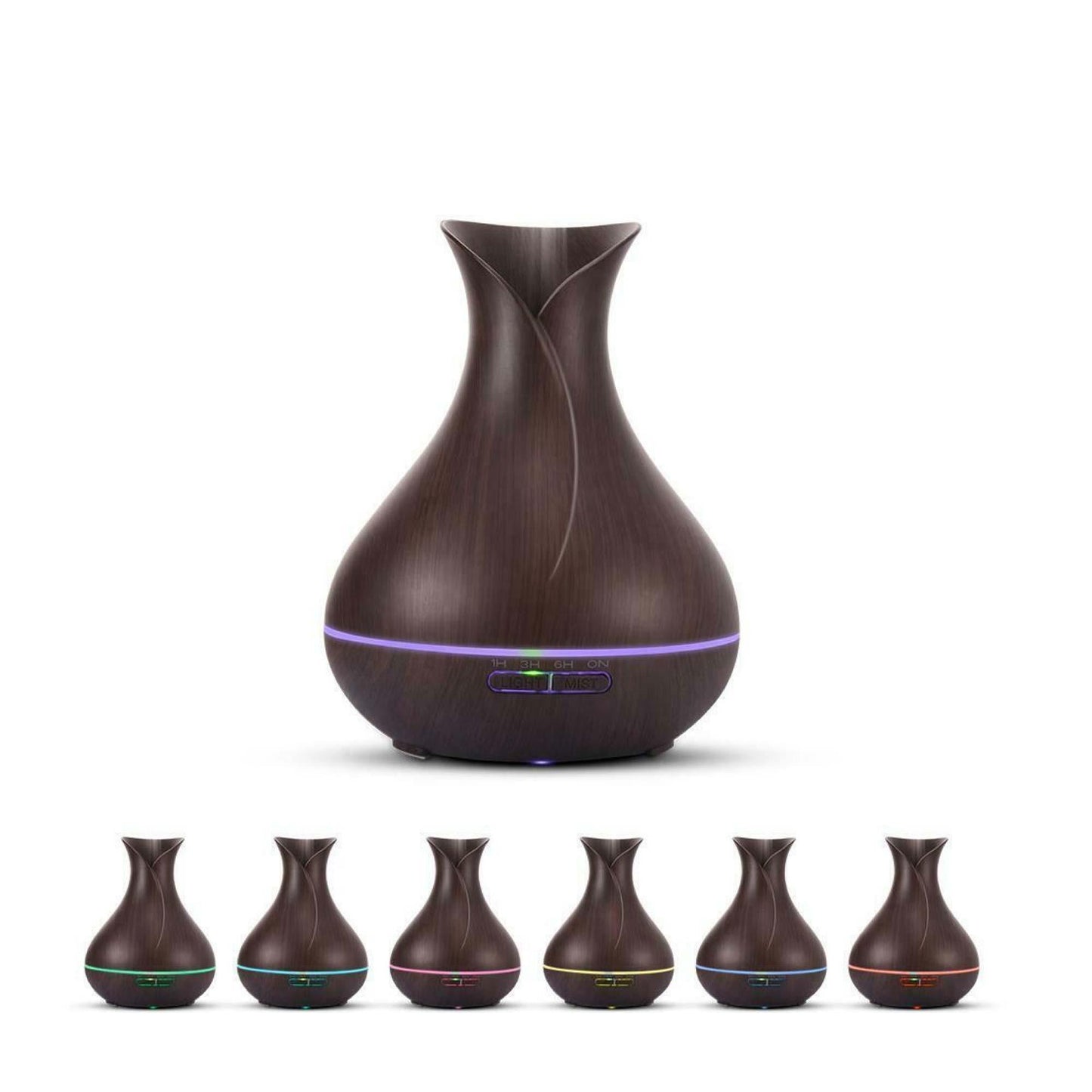 Essential Oil Aroma Diffuser and Remote - 400ml Tulip Dark Ultrasonic Humidifier - Mega Pet Store