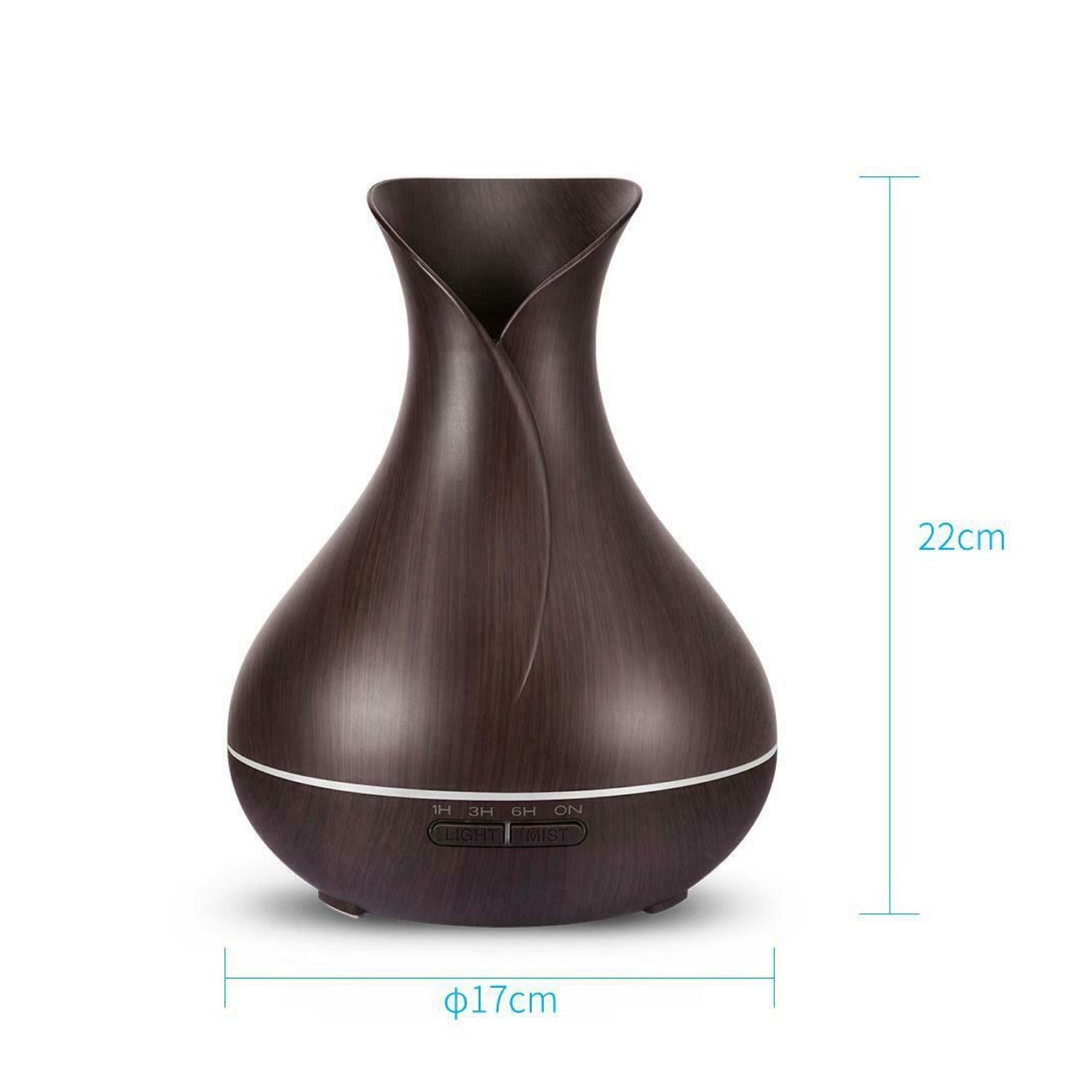 Essential Oil Aroma Diffuser and Remote - 400ml Tulip Dark Ultrasonic Humidifier - Mega Pet Store