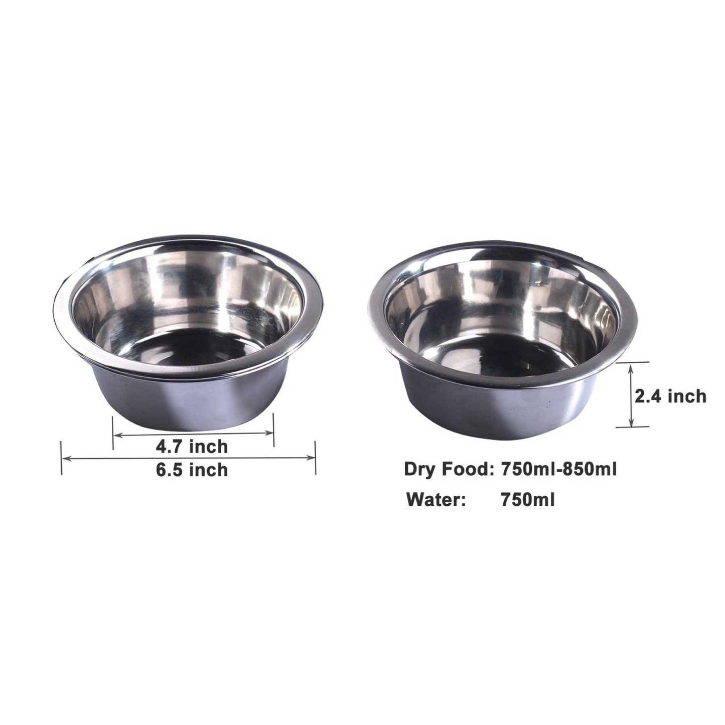 Double Raised Dog Bowl Stand 750ml Pet Cat Elevated Adjustable Food Water Feeder - Mega Pet Store