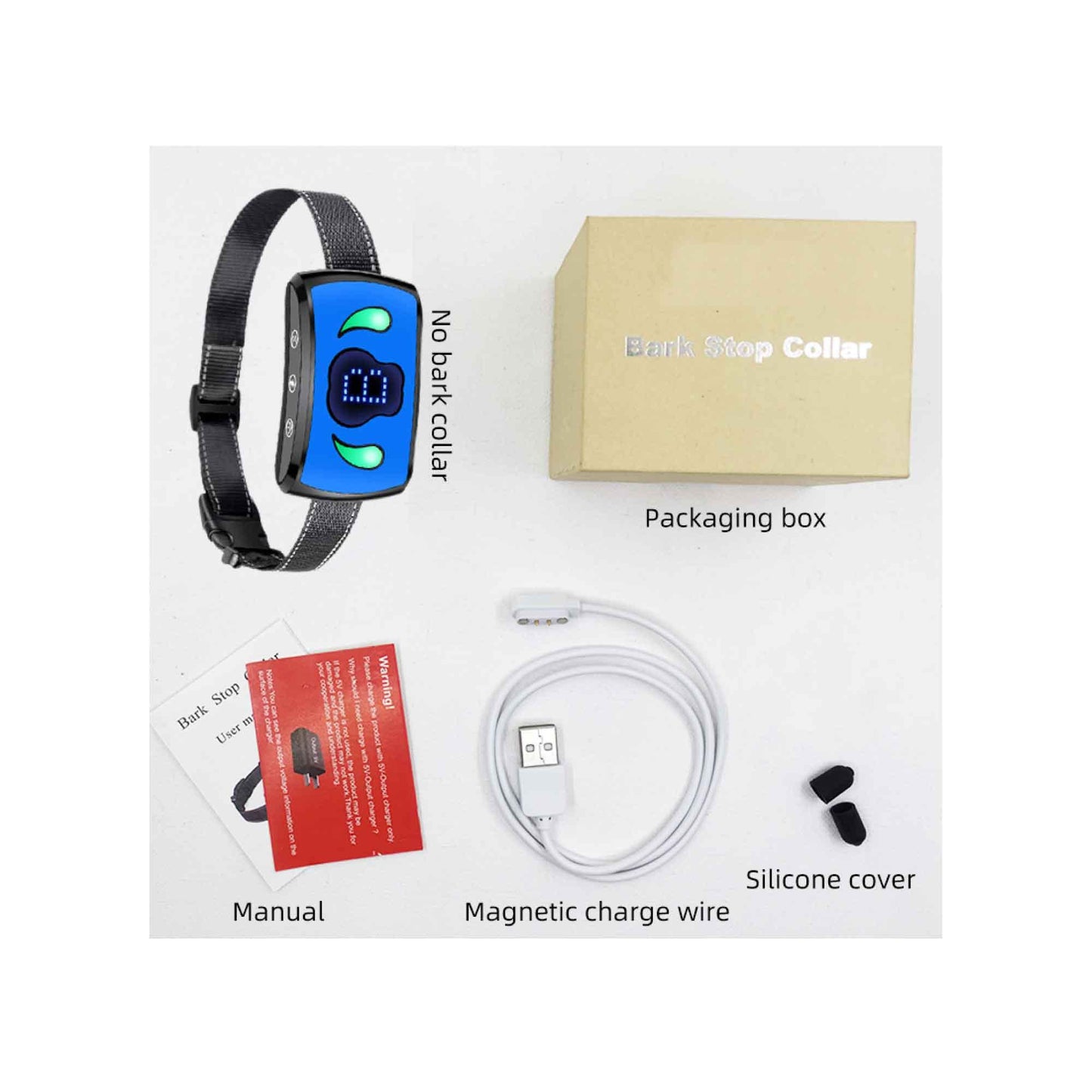 Dog Bark Collar - Vibration Magnetic Charging Waterproof Smart Barking Detection - Mega Pet Store