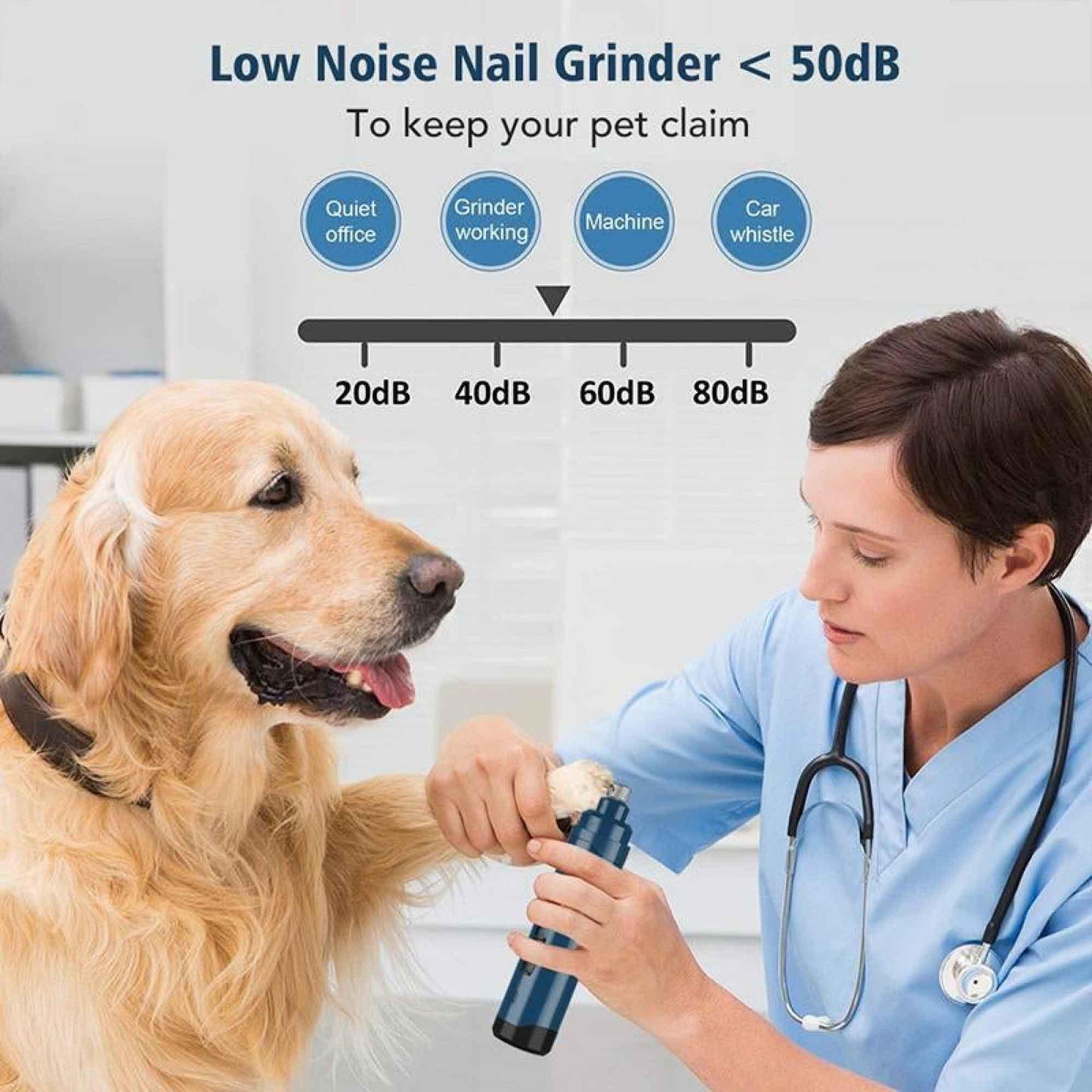 Pet Nail Grinder Dog Cat Electric Trimmer 2 Speed Rechargeable Claw Filer N10 - Mega Pet Store