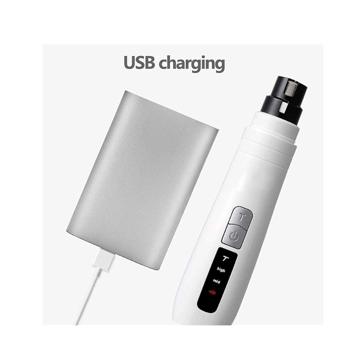Pet Nail Grinder Dog Cat Electric Trimmer Turbo USB Rechargeable Claw Filer N9 - Mega Pet Store