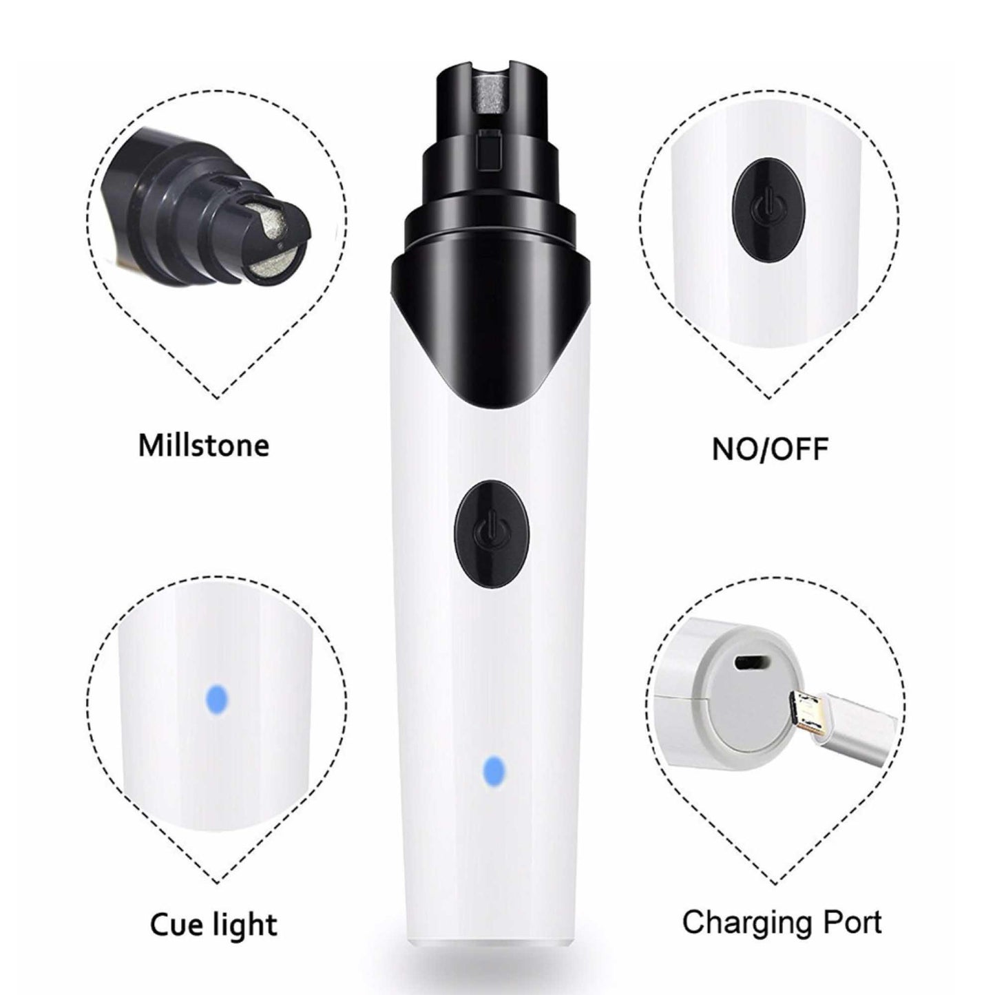 Pet Nail Grinder Dog Cat Electric Trimmer Rechargeable Clipper Claw Filer N8 - Mega Pet Store